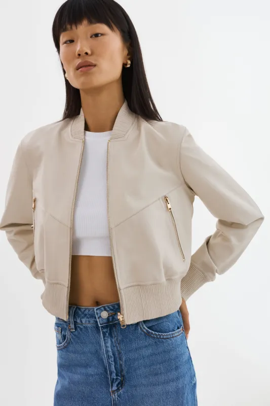 KORDELLA | Reversible Leather Bomber Jacket sold by LAMARQUE
