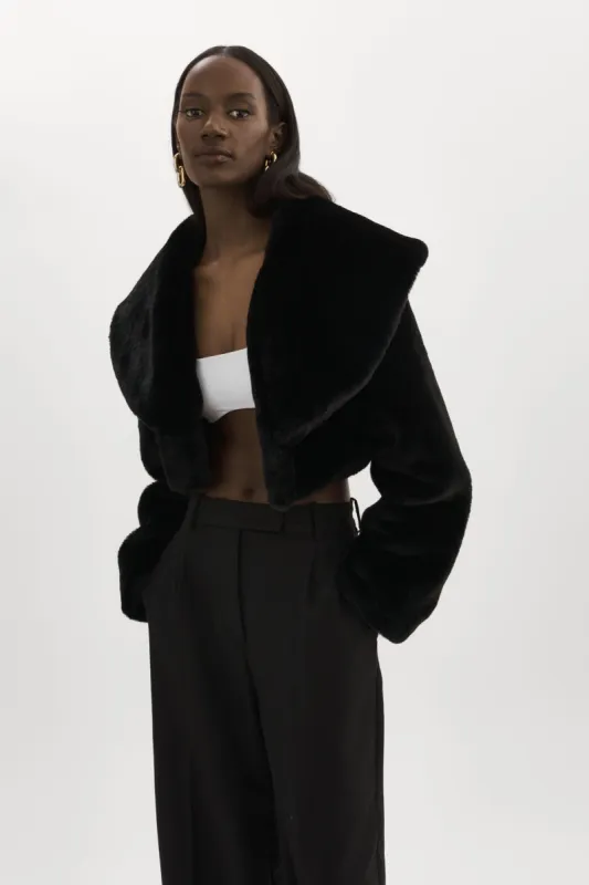 DANIKA | Faux Fur Crop Jacket sold by LAMARQUE