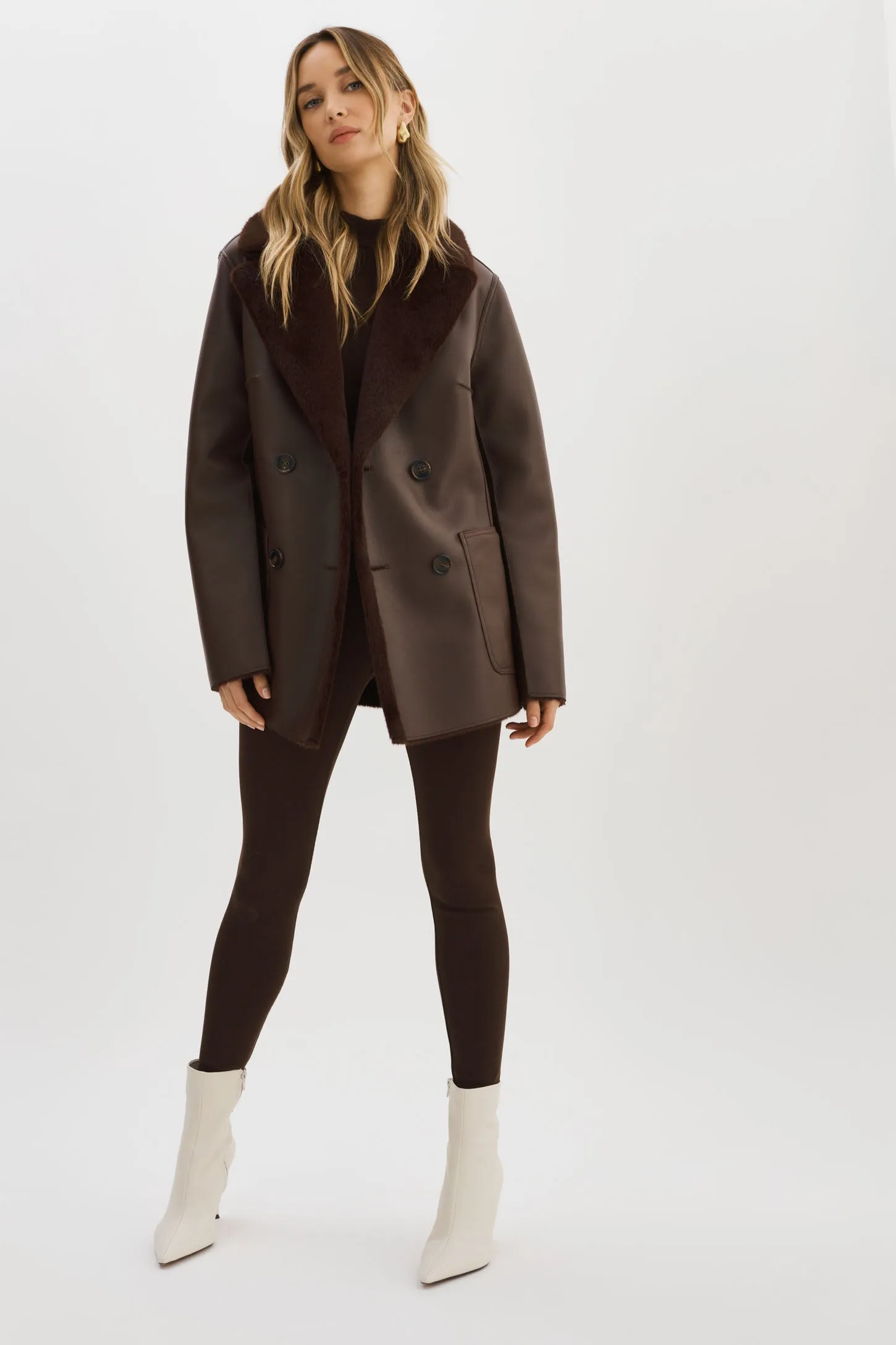 CAMILLE | Faux Shearling Reversible Coat sold by LAMARQUE product image thumbnail 4
