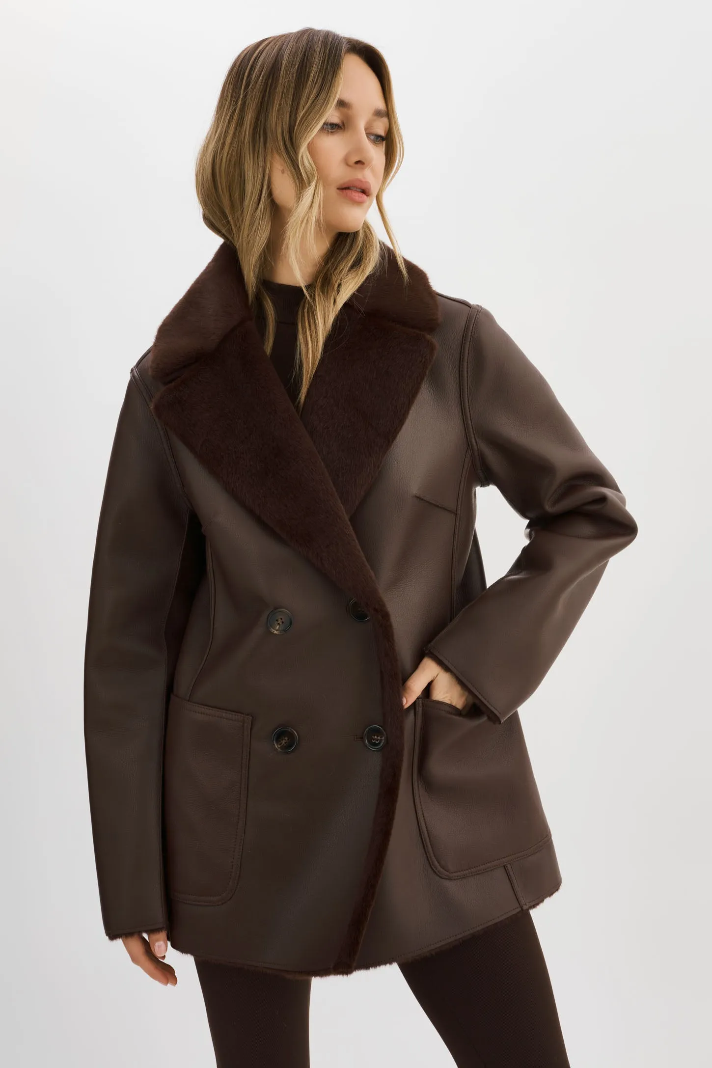 CAMILLE | Faux Shearling Reversible Coat sold by LAMARQUE