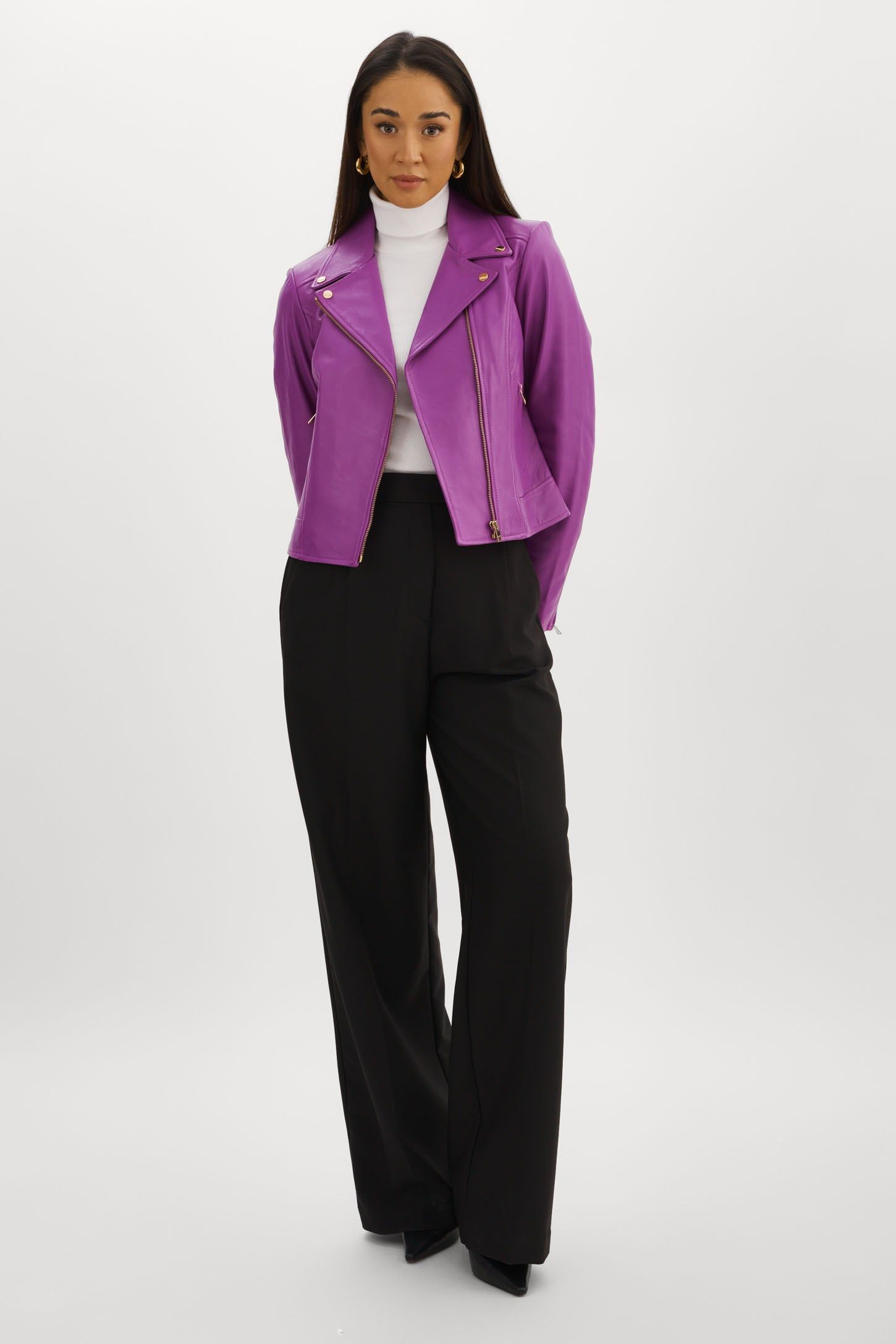 KELSEY GOLD | Leather Biker Jacket sold by La Marque product image thumbnail 2