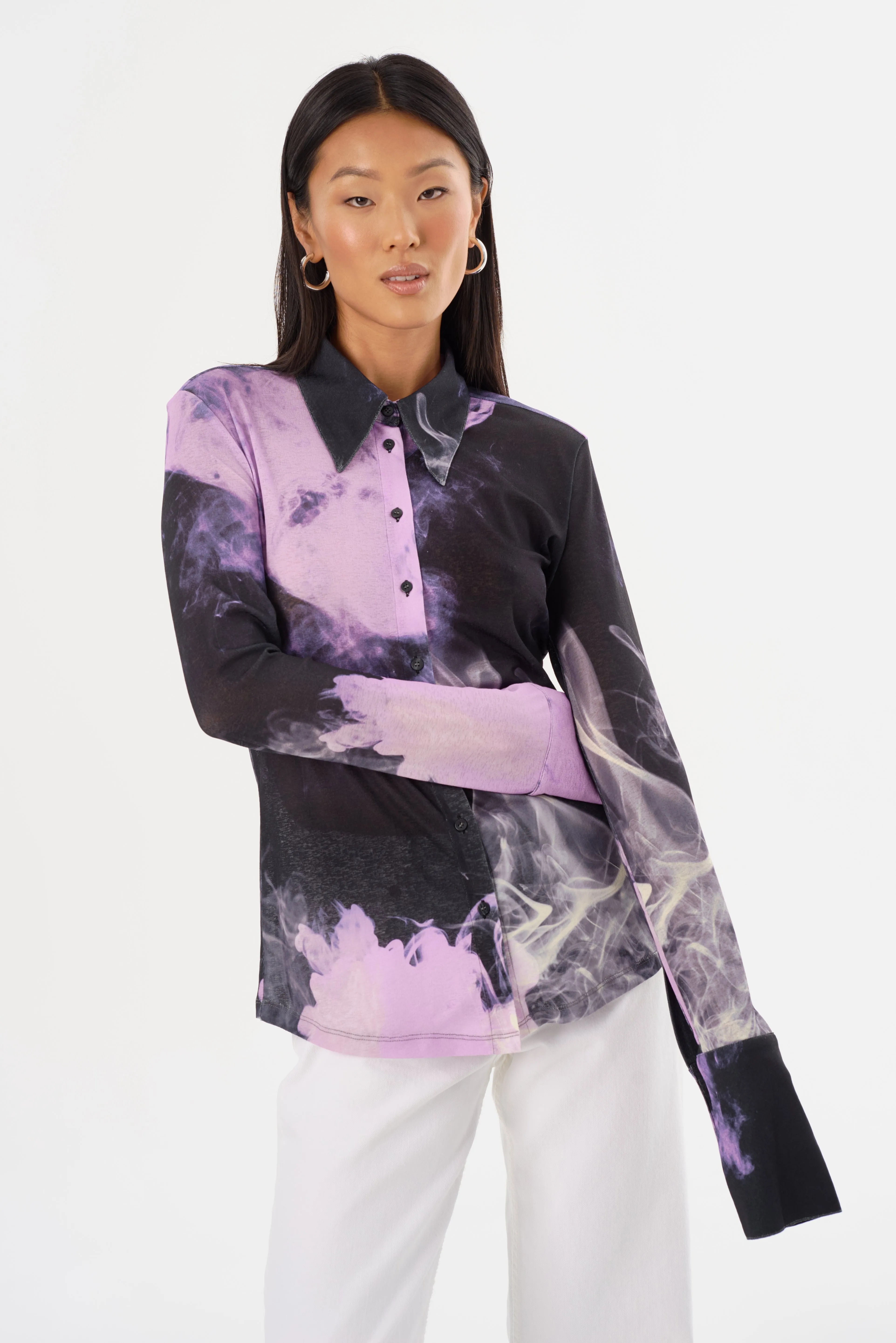 ALZINA | Printed Long Sleeve Shirt sold by LAMARQUE