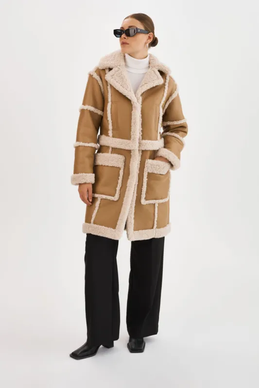 MARIANE | Detachable Faux Shearling Coat sold by LAMARQUE