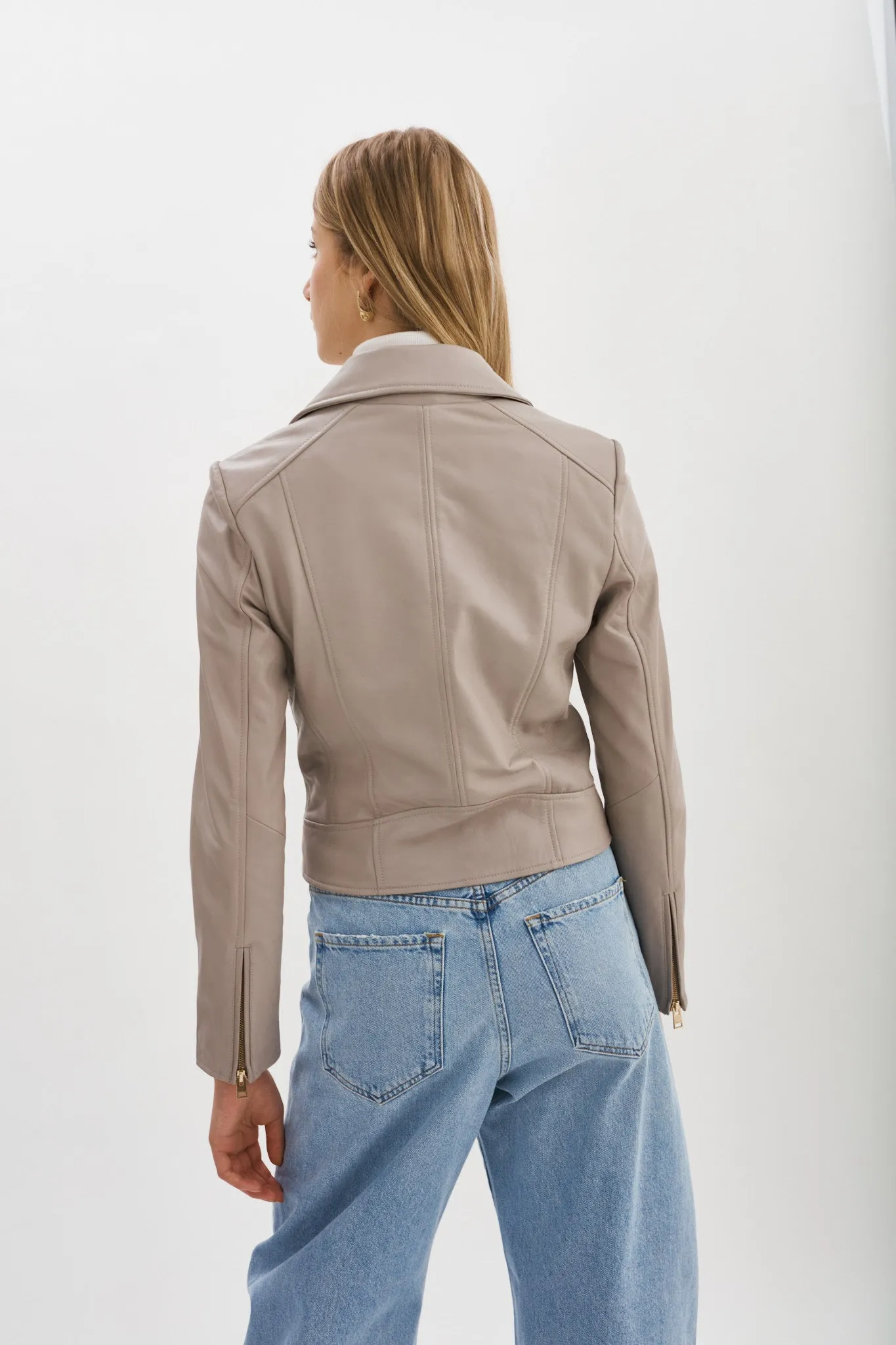 KELSEY GOLD | Leather Biker Jacket sold by La Marque product image thumbnail 4