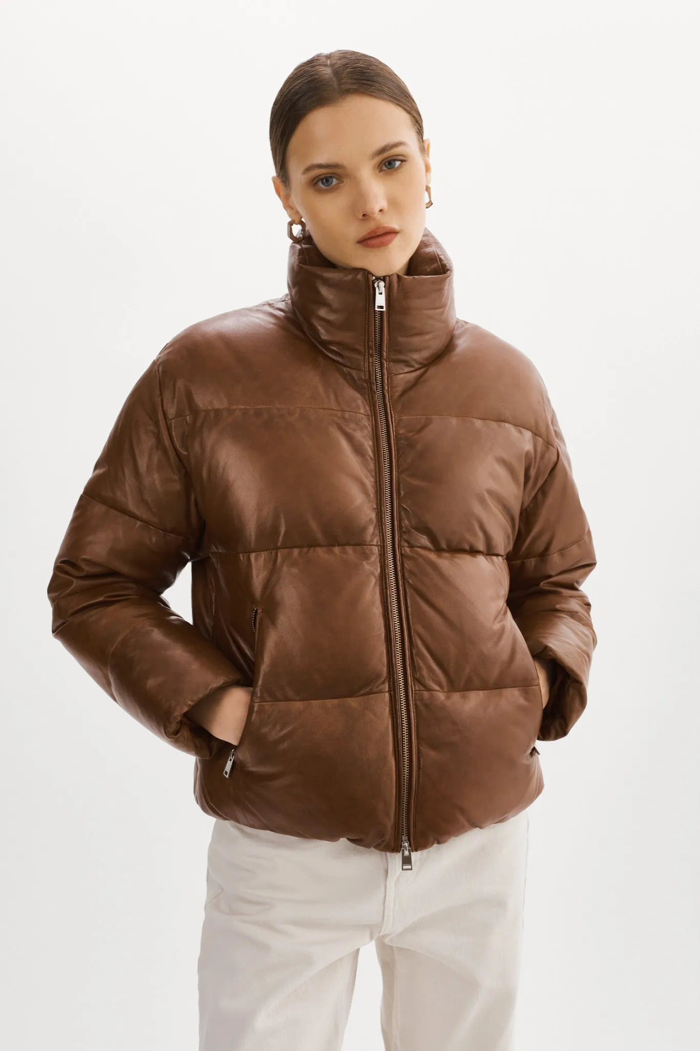IRIS Leather Puffer Jacket sold by La Marque product image thumbnail 3