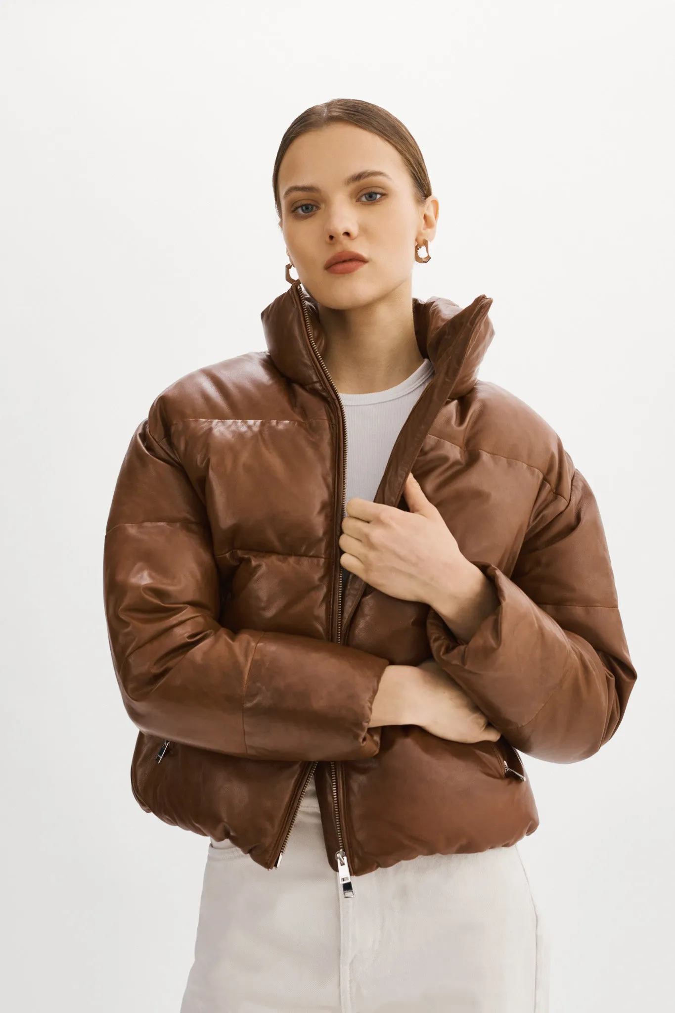 IRIS Leather Puffer Jacket sold by La Marque product image thumbnail 2