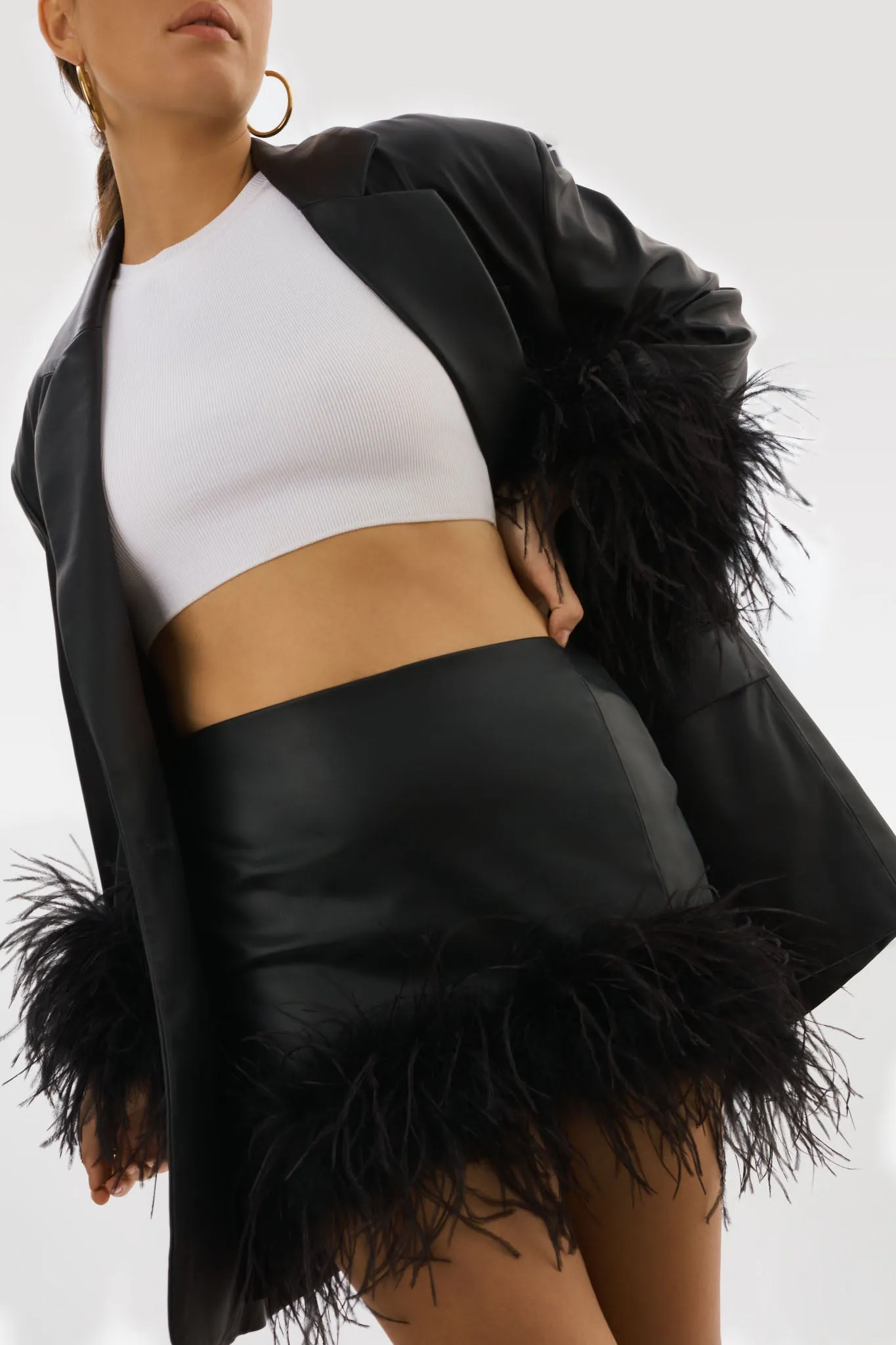 MAGNOLIA | Feather Trim Mini Skirt sold by LAMARQUE product image thumbnail 5