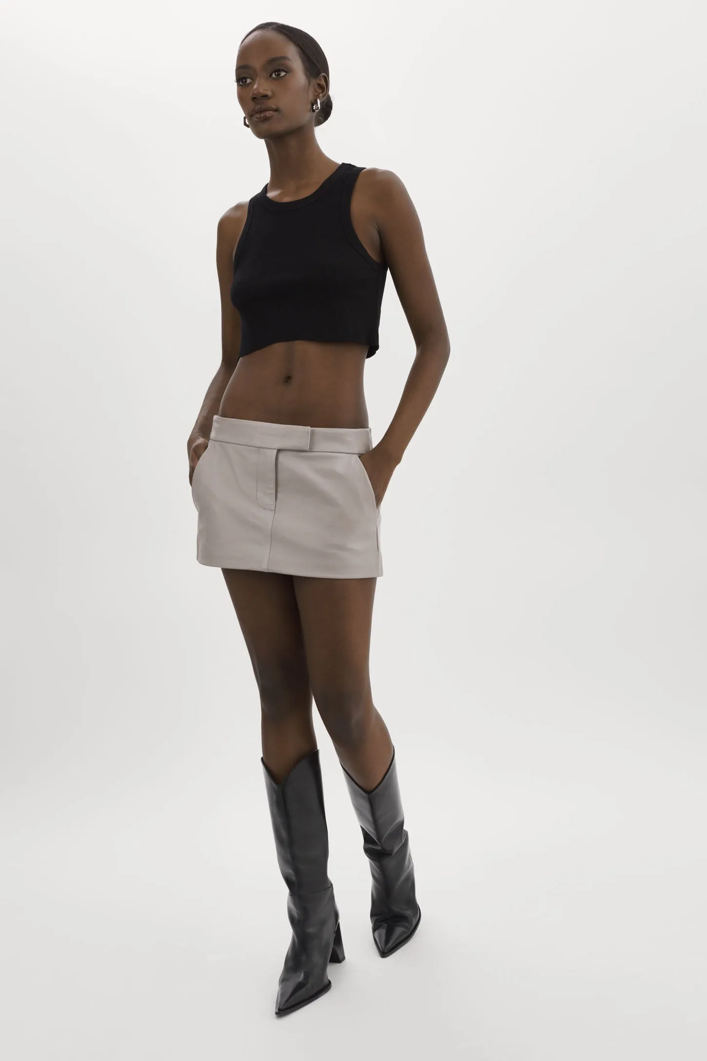 INAYA | Leather Micro Mini Skirt sold by LAMARQUE product image thumbnail 3