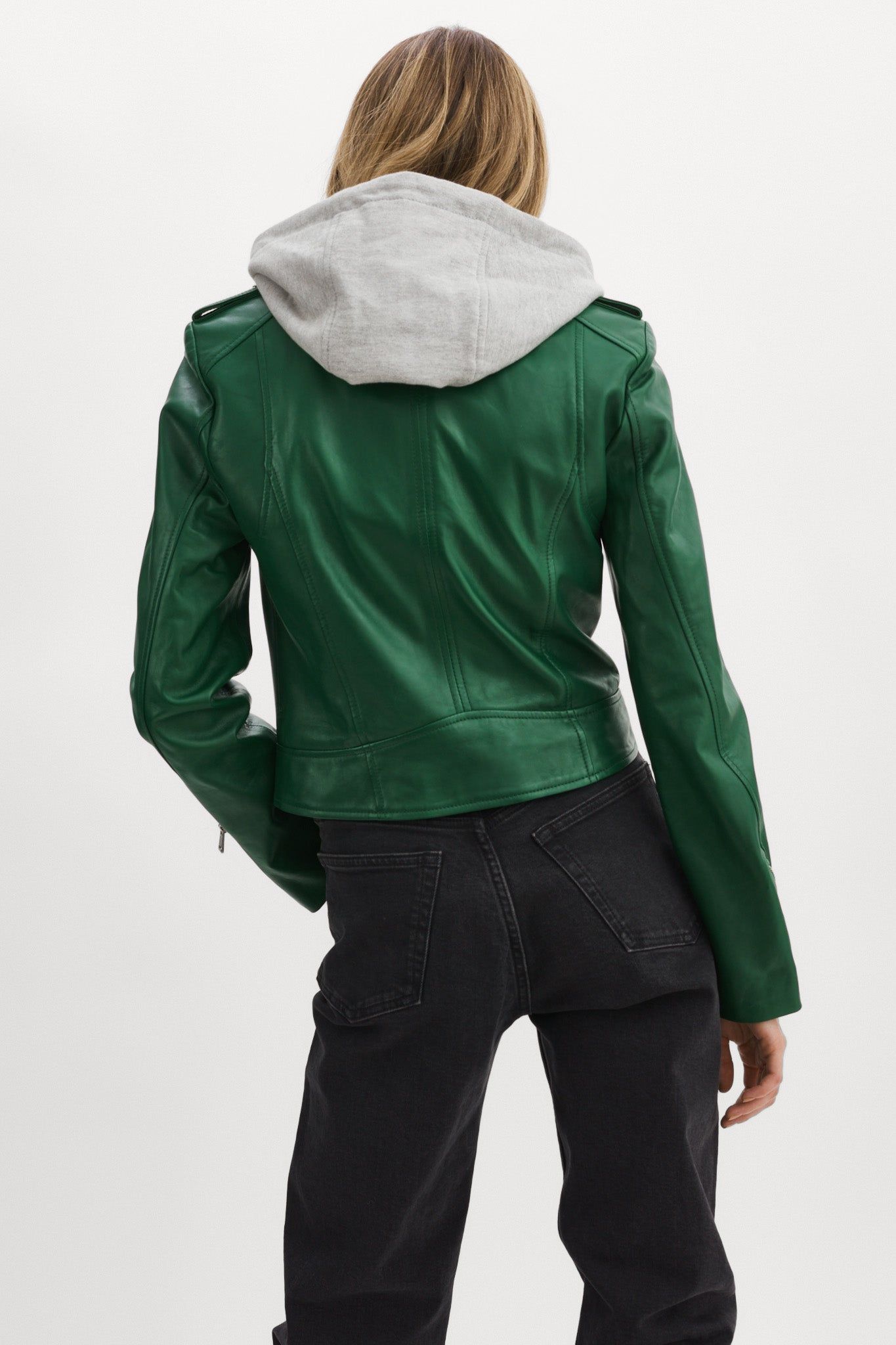 HOLY | Leather Biker Jacket with Removable Hood sold by La Marque product image thumbnail 7