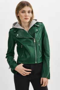 HOLY | Leather Biker Jacket with Removable Hood sold by La Marque