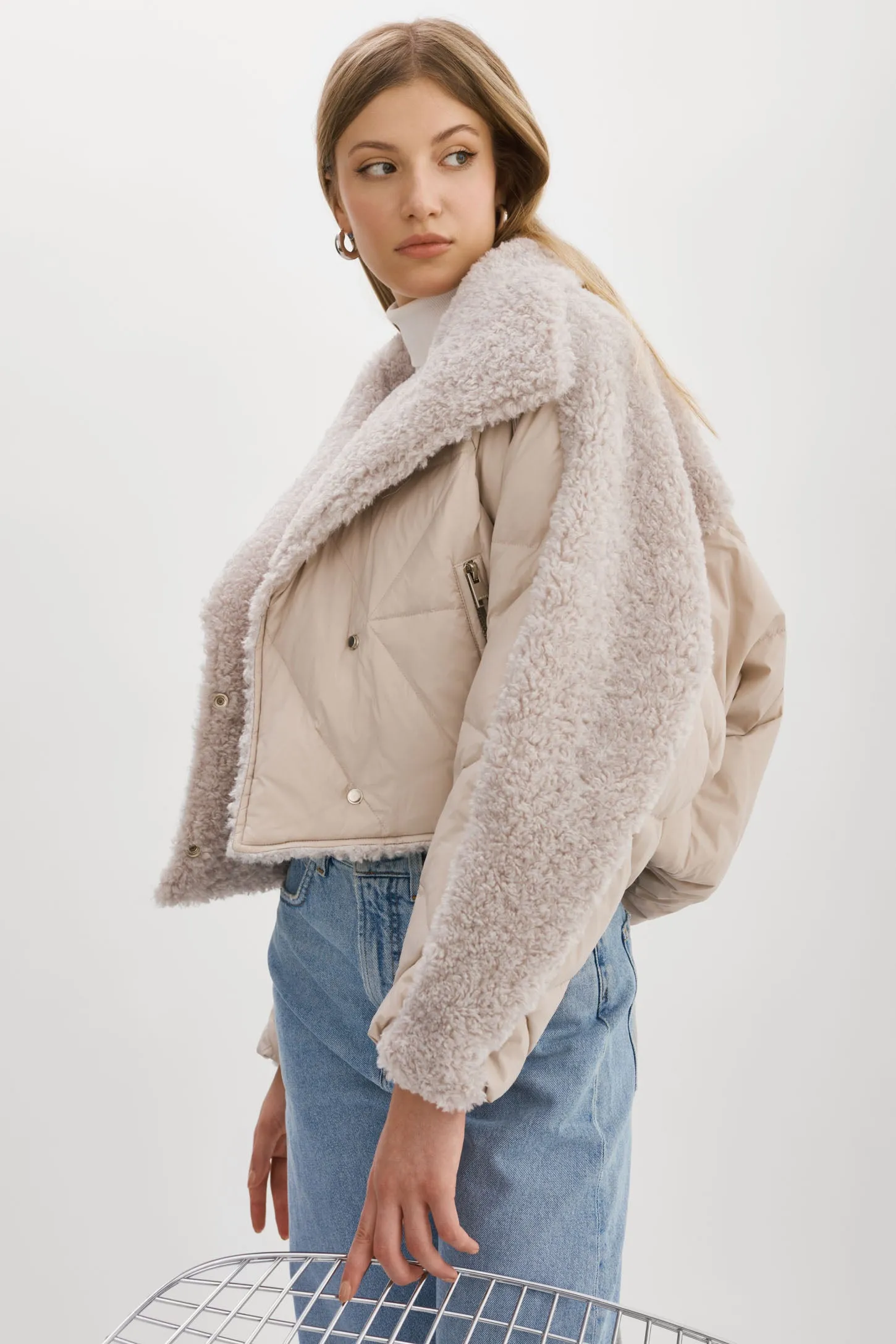 SHARON | Mixed Media Puffer Jacket sold by La Marque product image thumbnail 4