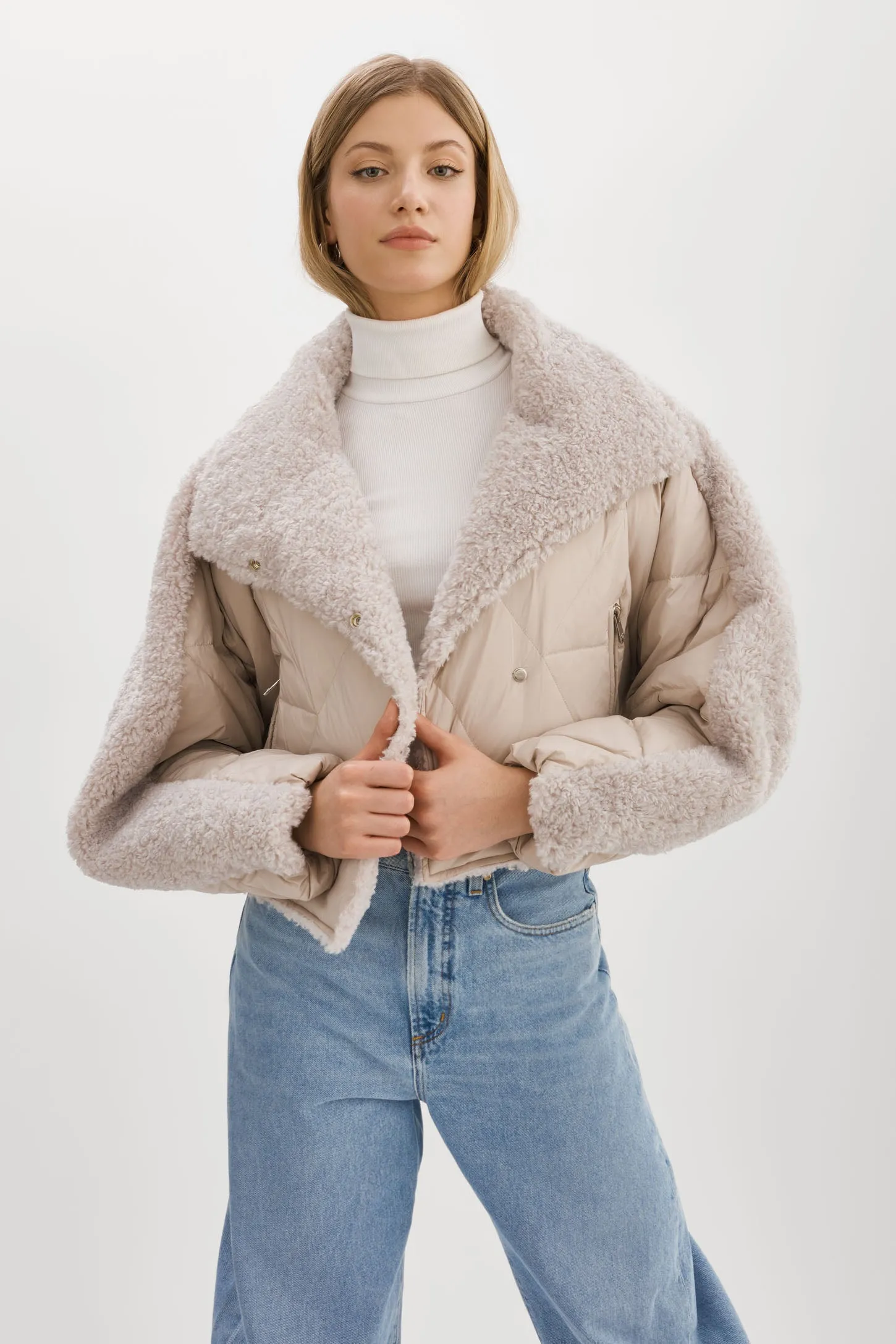 SHARON | Mixed Media Puffer Jacket sold by La Marque