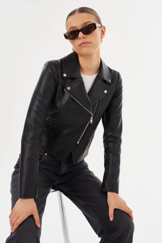 PASCALE | Fitted Faux Leather Jacket made by La Marque