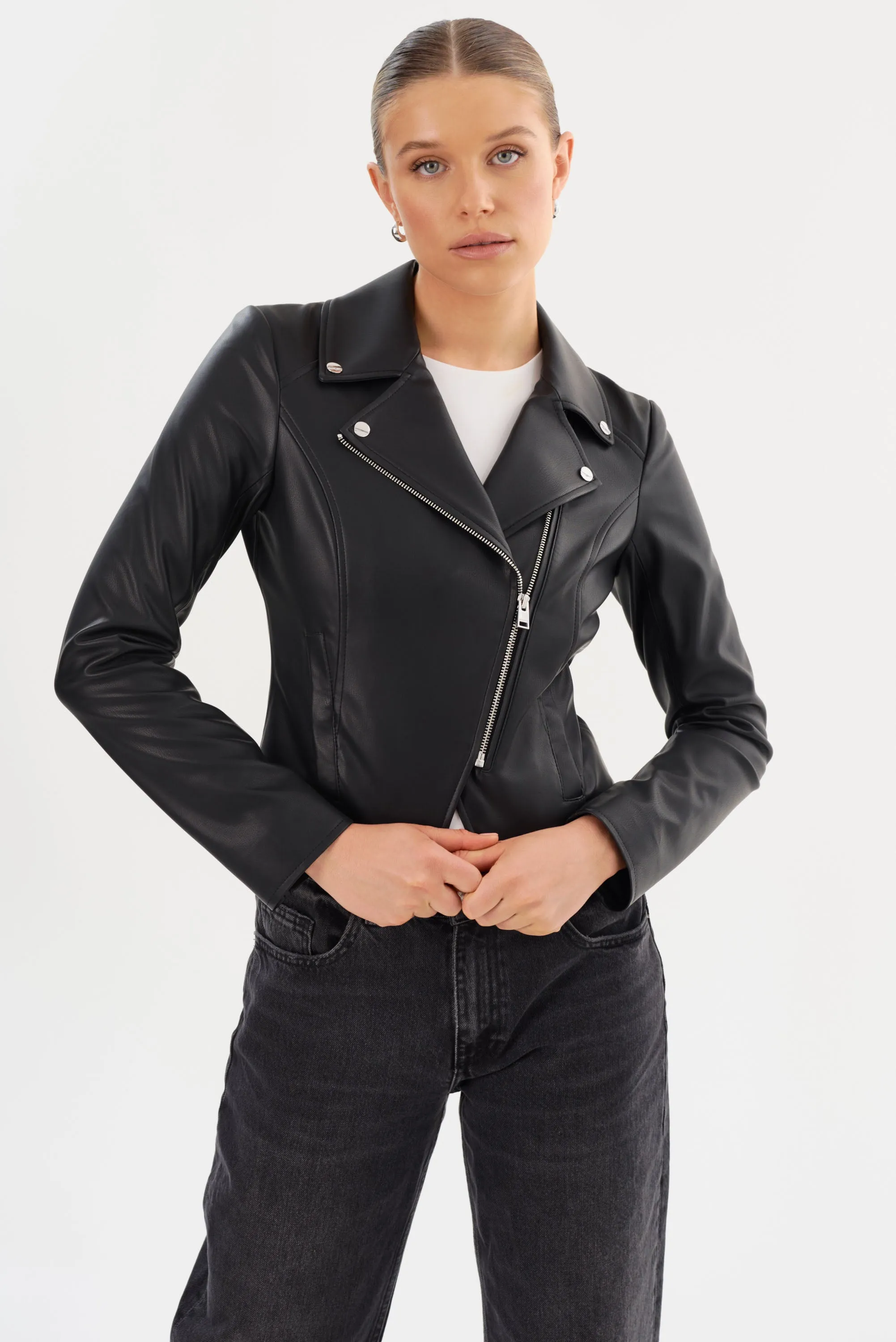 PASCALE | Fitted Faux Leather Jacket sold by La Marque product image thumbnail 4