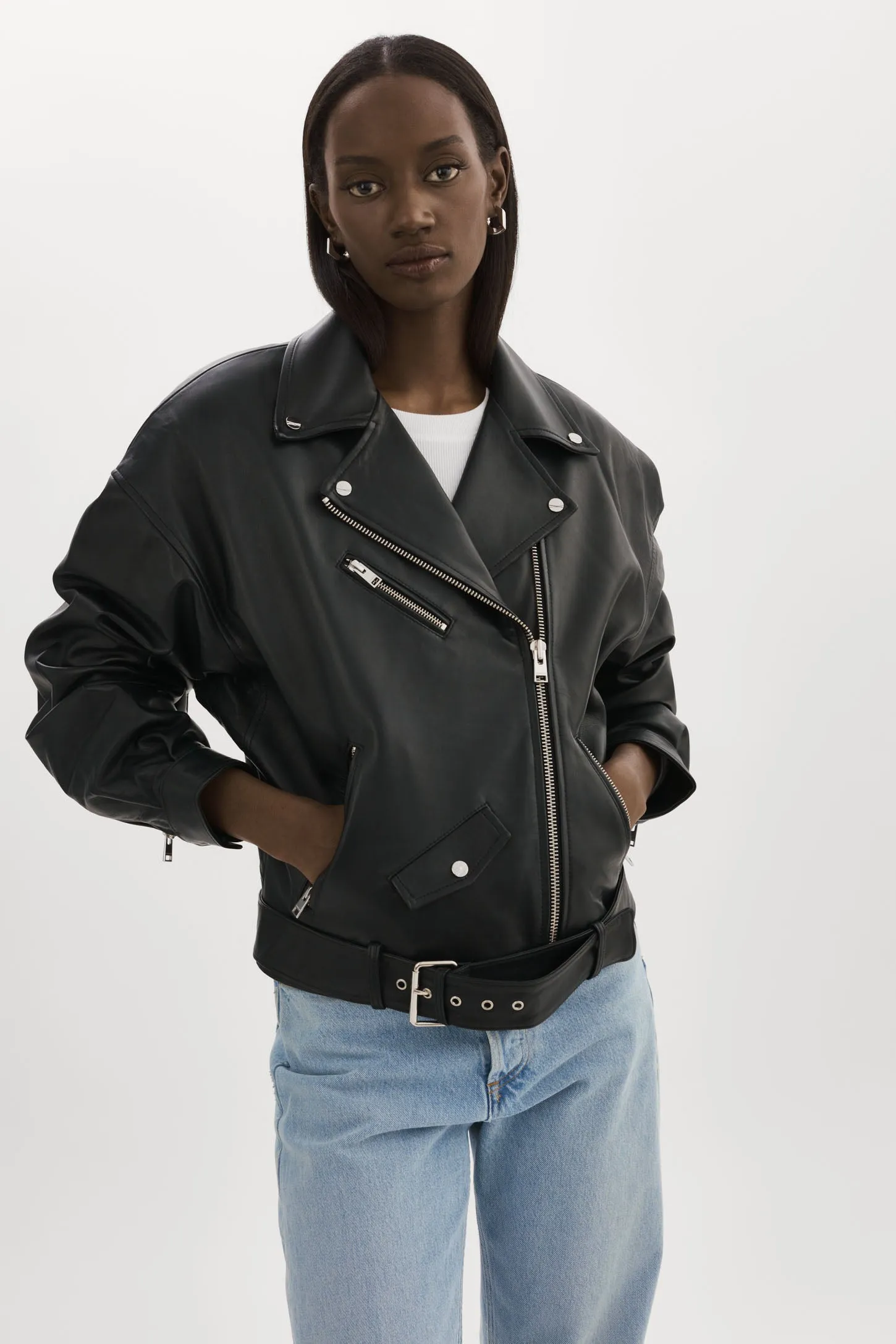 ESTIA | Leather Biker Jacket sold by La Marque product image thumbnail 3