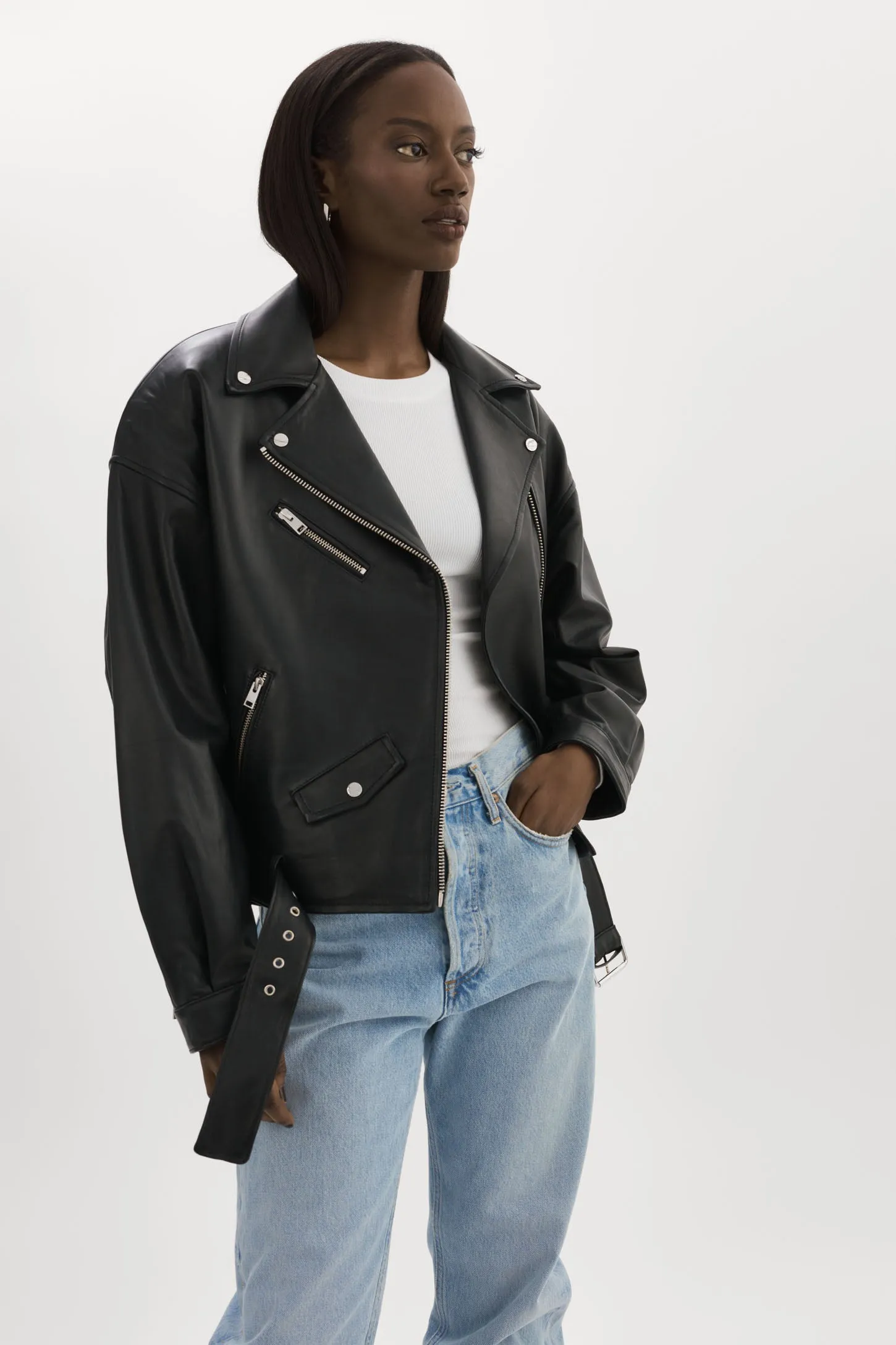 ESTIA | Leather Biker Jacket sold by La Marque product image thumbnail 2