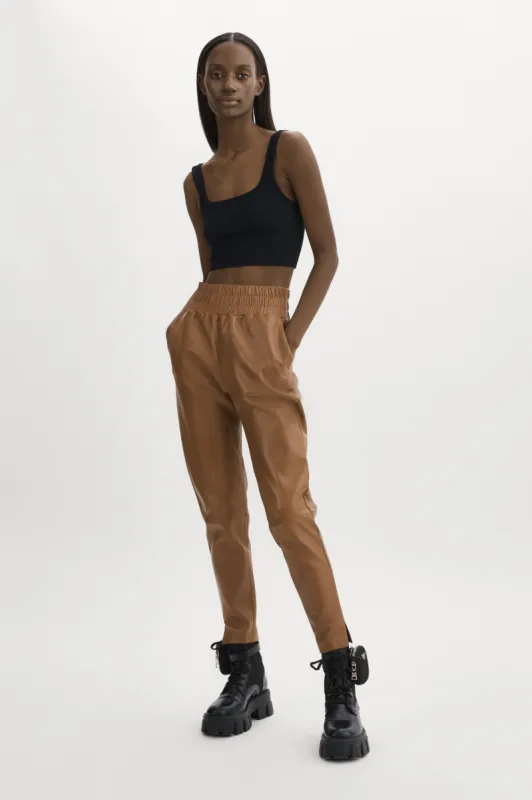 NINETA | Leather Joggers sold by La Marque