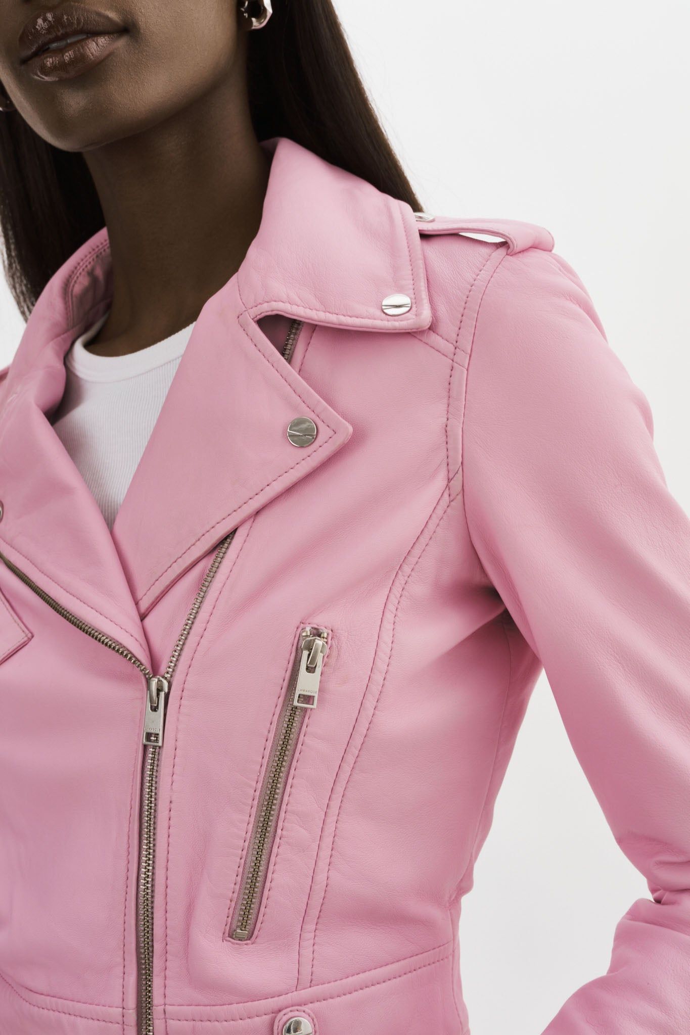 CIARA | Leather Crop Biker Jacket sold by La Marque product image thumbnail 5