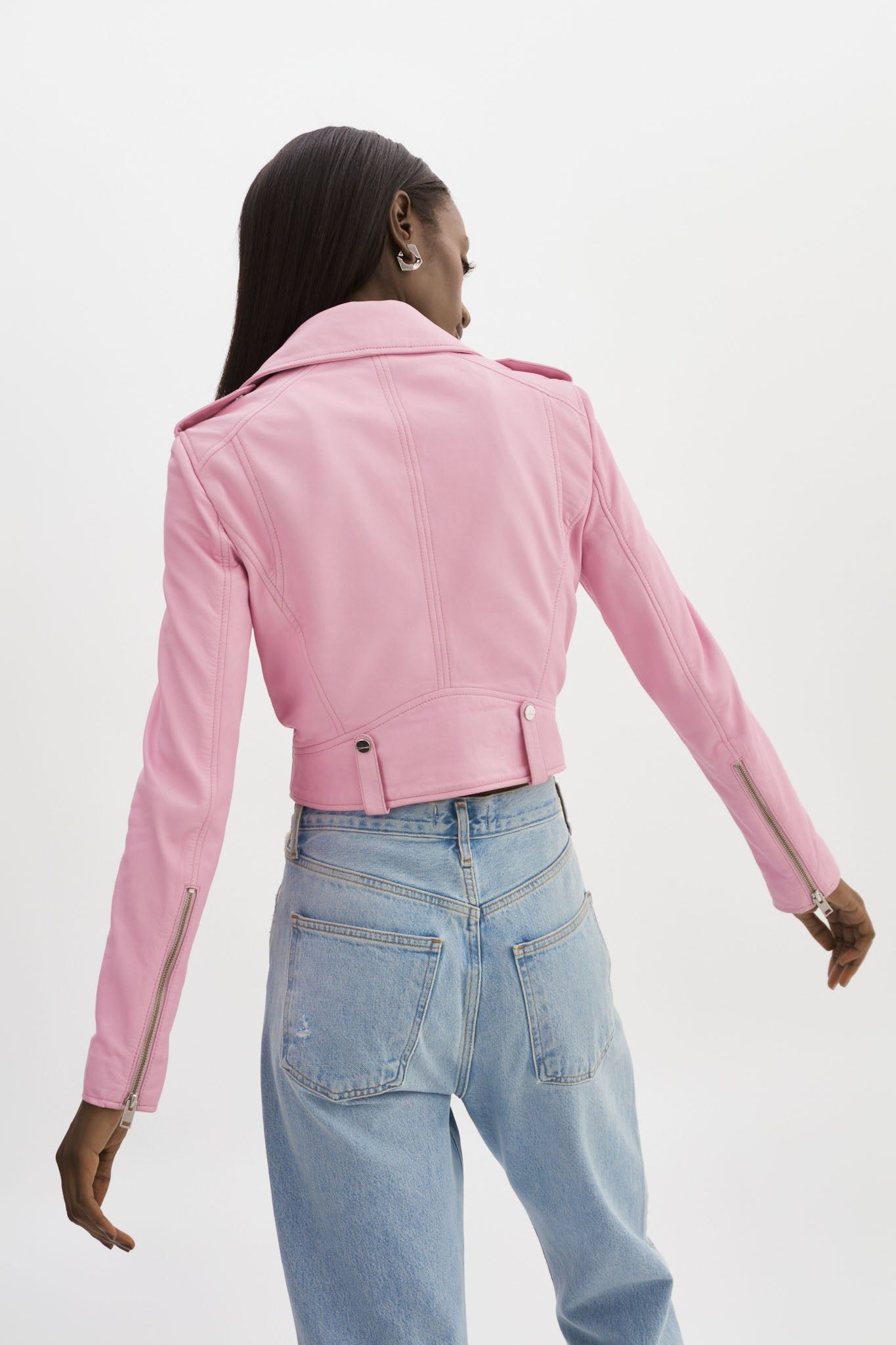 CIARA | Leather Crop Biker Jacket sold by La Marque product image thumbnail 9