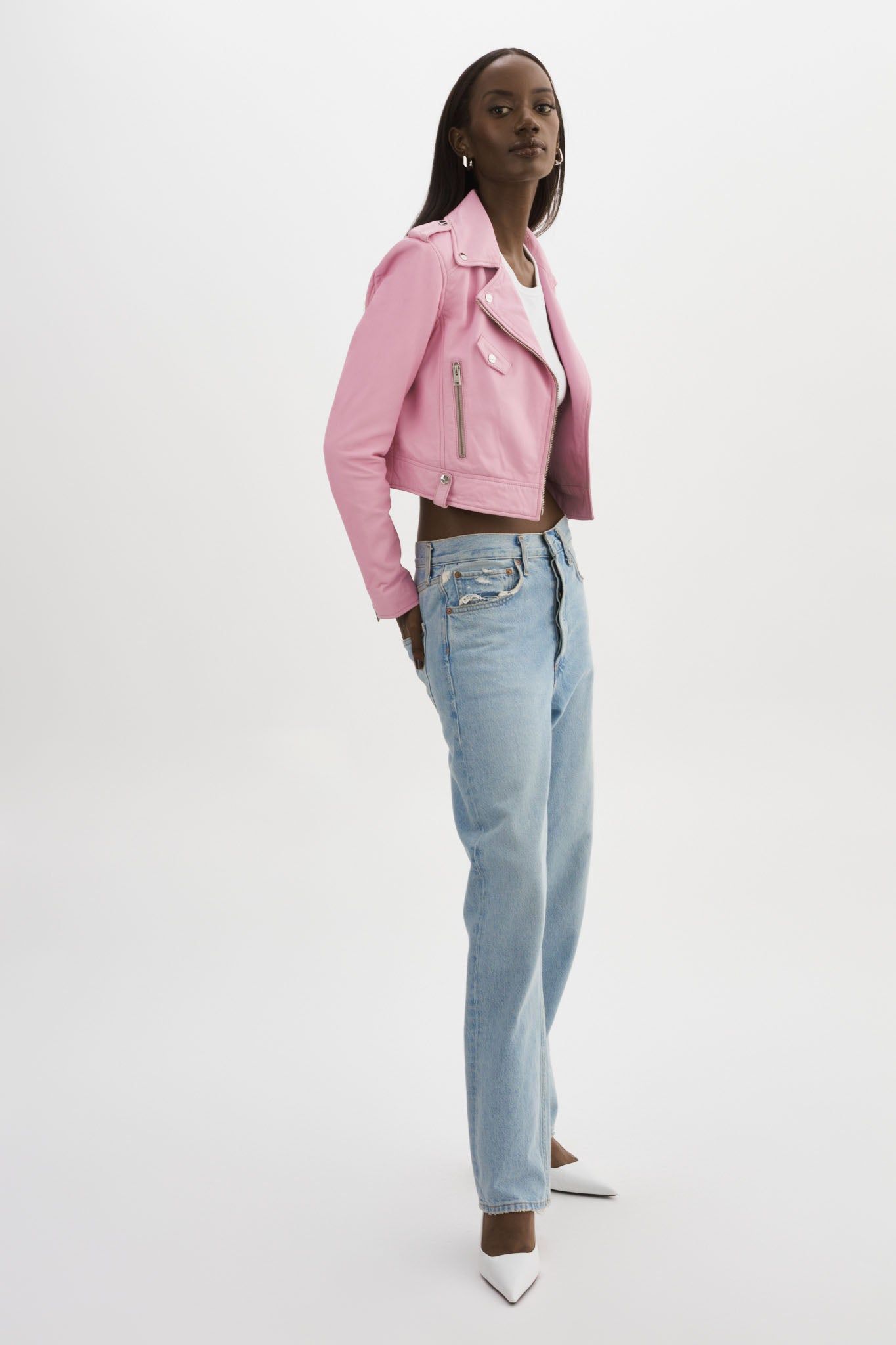 CIARA | Leather Crop Biker Jacket sold by La Marque product image thumbnail 7