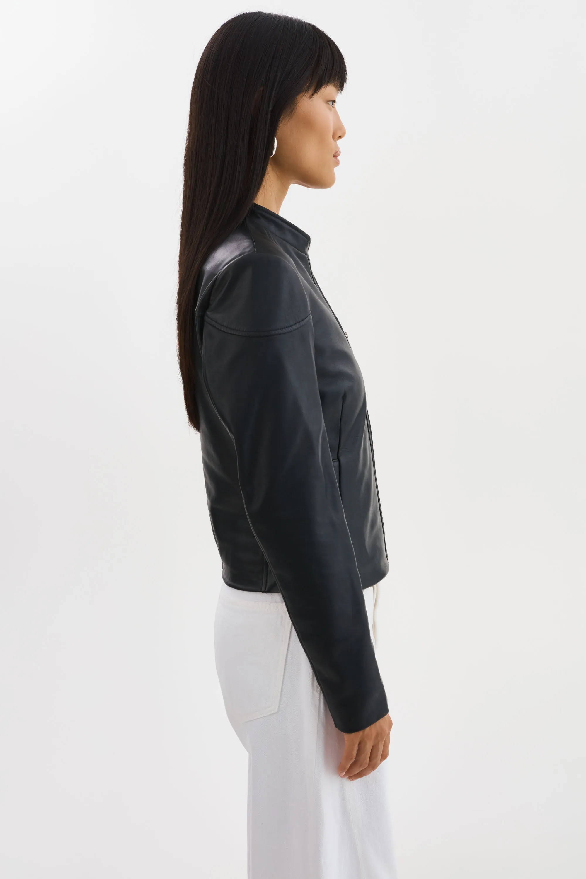 HIRA | Fitted Leather Jacket sold by LAMARQUE product image thumbnail 5