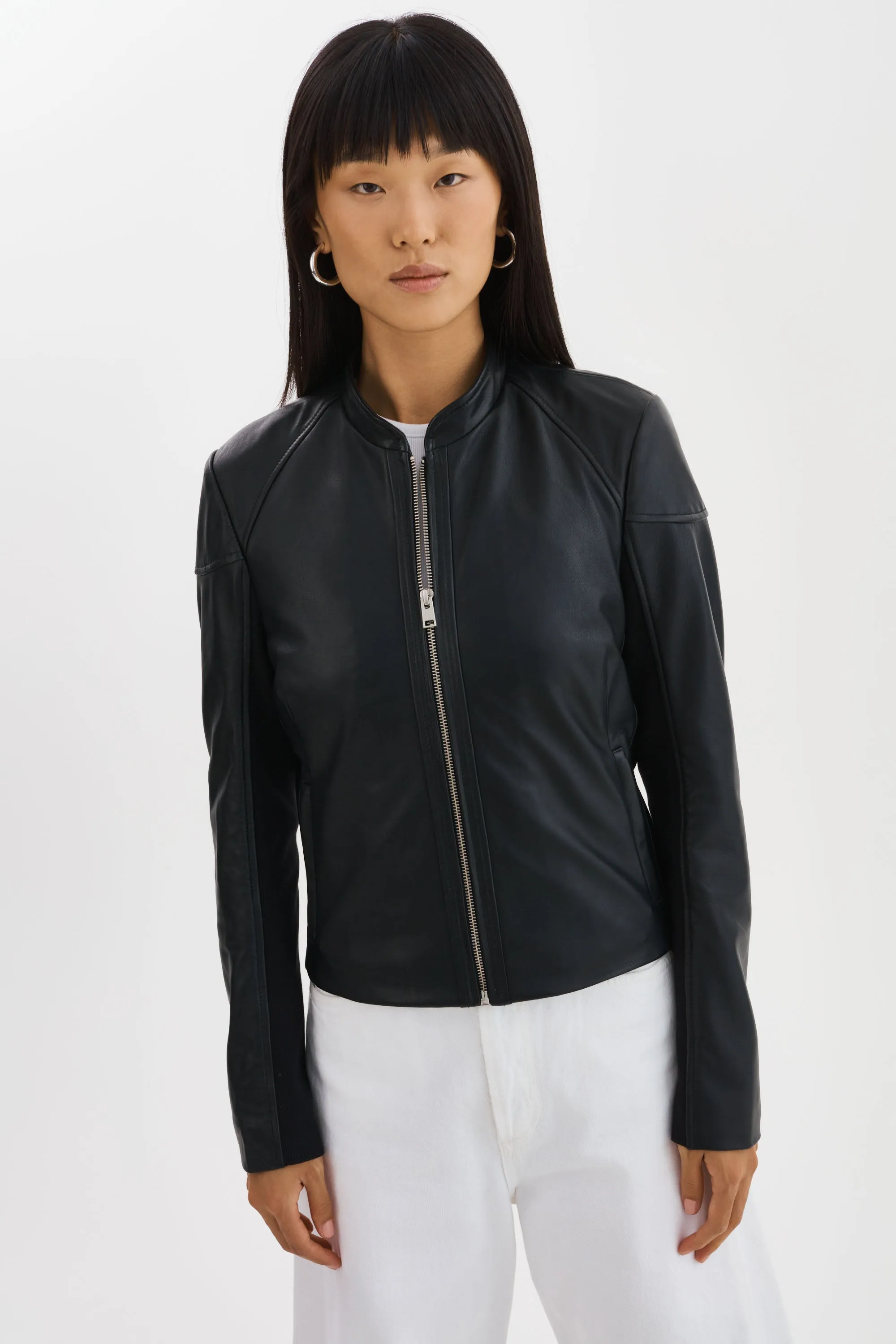 HIRA | Fitted Leather Jacket sold by LAMARQUE product image thumbnail 3