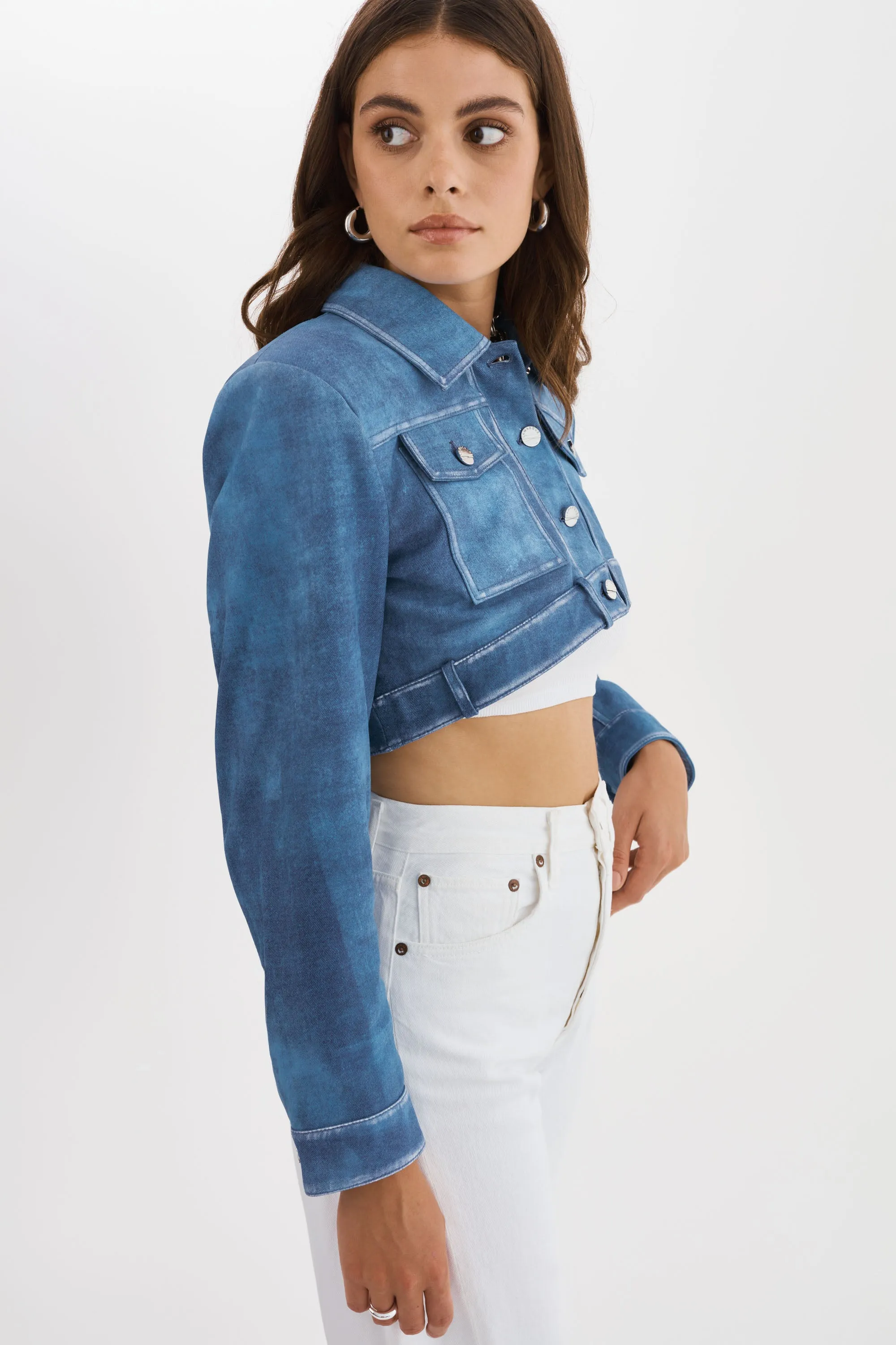 XANDY | Cropped Leather Jacket sold by LAMARQUE product image thumbnail 3