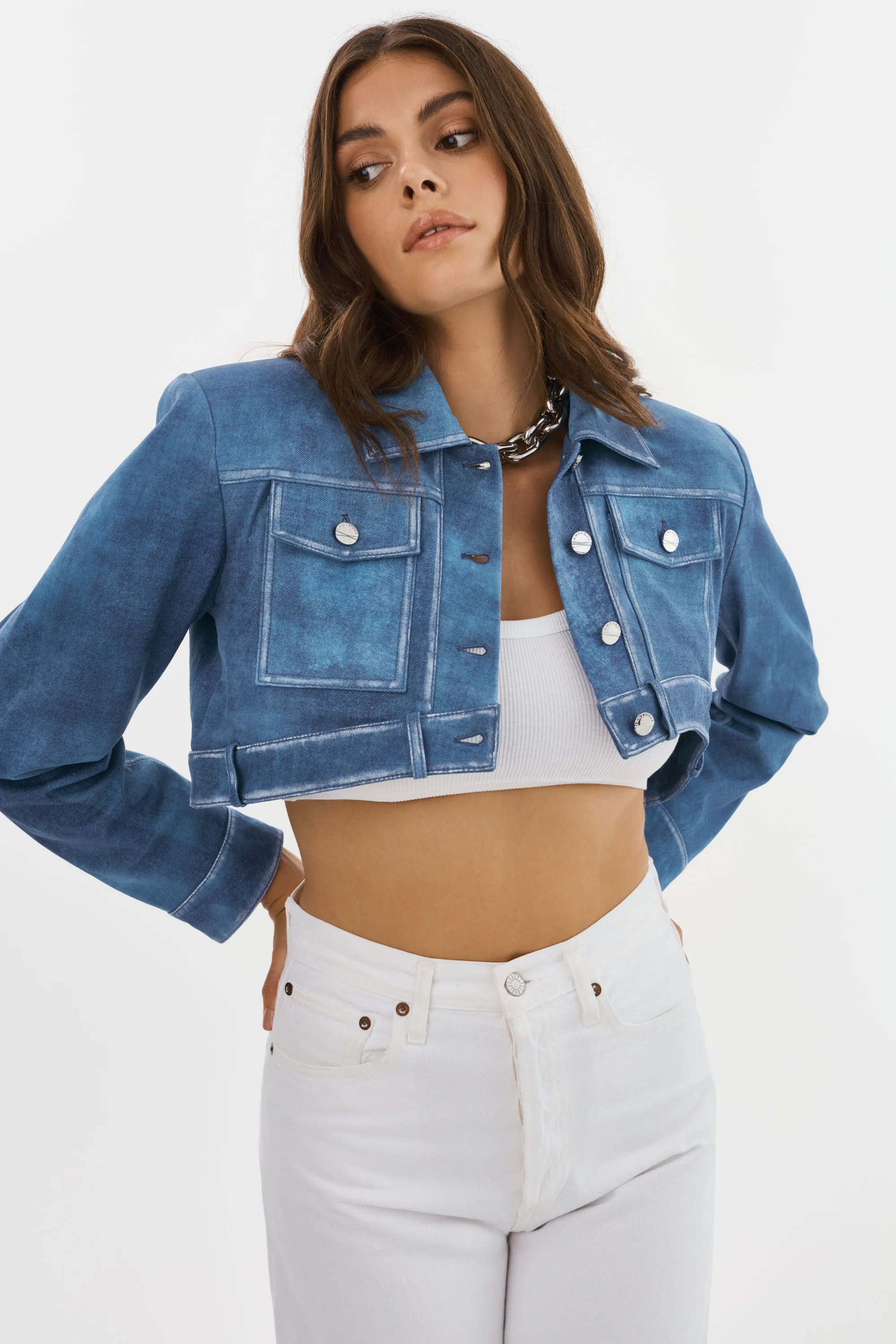 XANDY | Cropped Leather Jacket sold by LAMARQUE product image thumbnail 2
