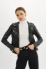 HARPER | Fitted Leather Biker Jacket sold by La Marque