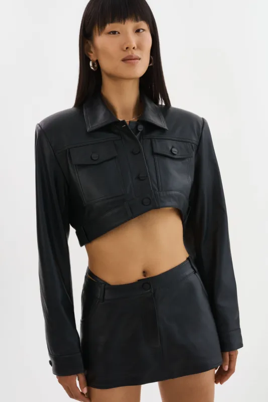XANDY | Cropped Leather Jacket made by La Marque