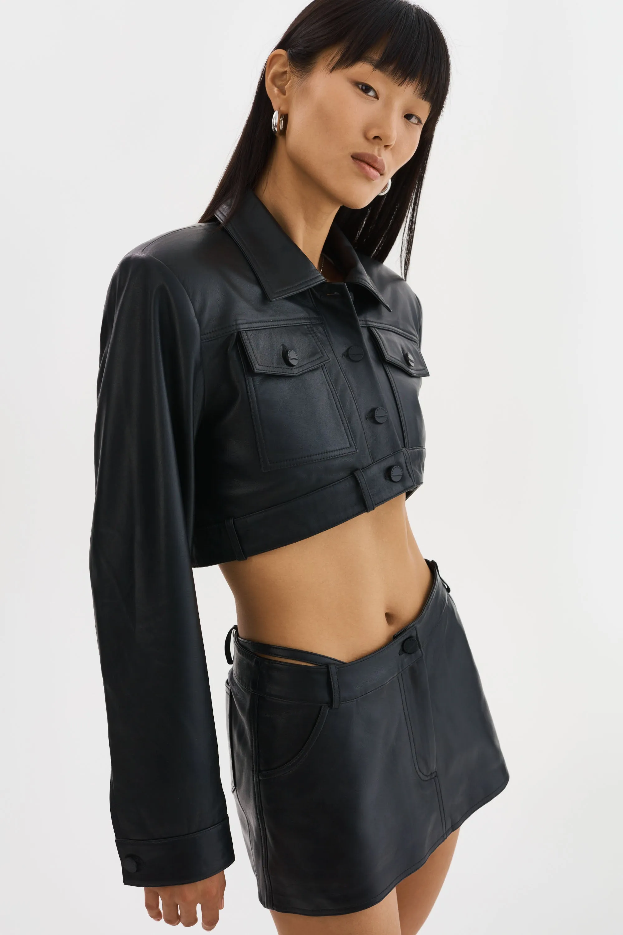 XANDY | Cropped Leather Jacket sold by La Marque product image thumbnail 5