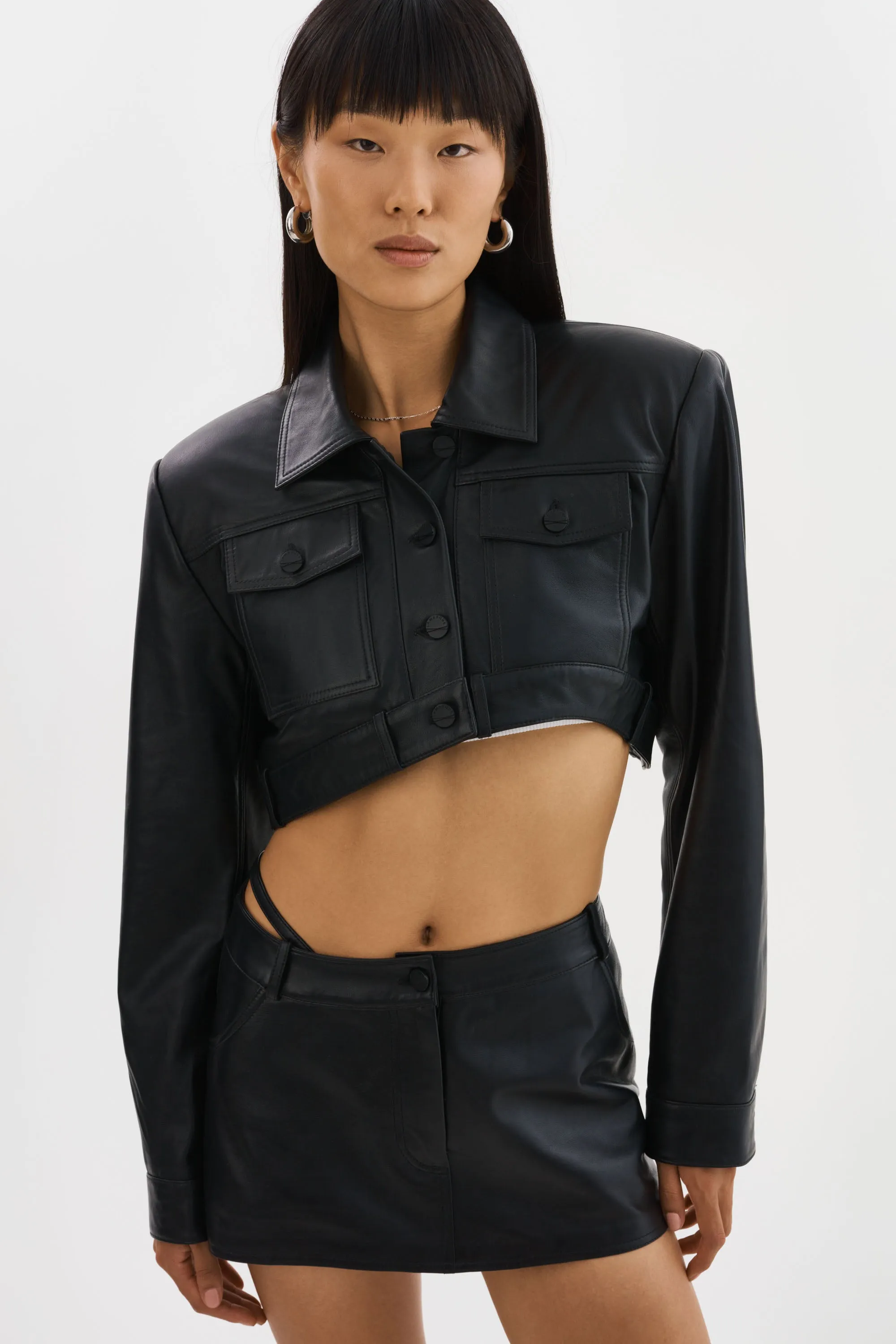 XANDY | Cropped Leather Jacket sold by La Marque product image thumbnail 3