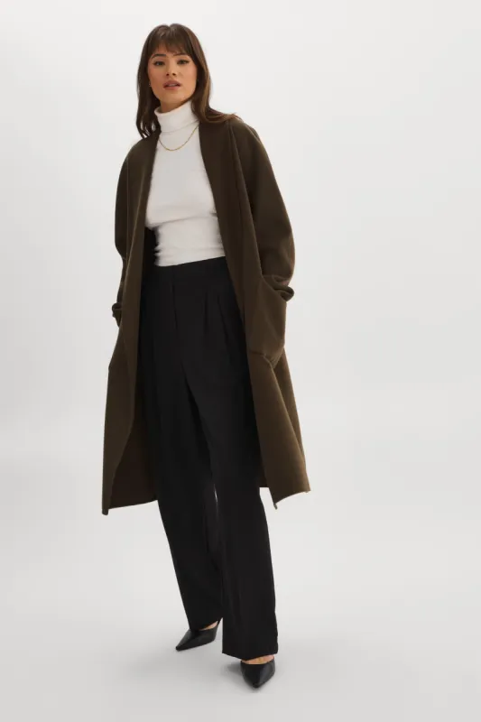 THARA | Shawl Collar Wool Coat sold by La Marque