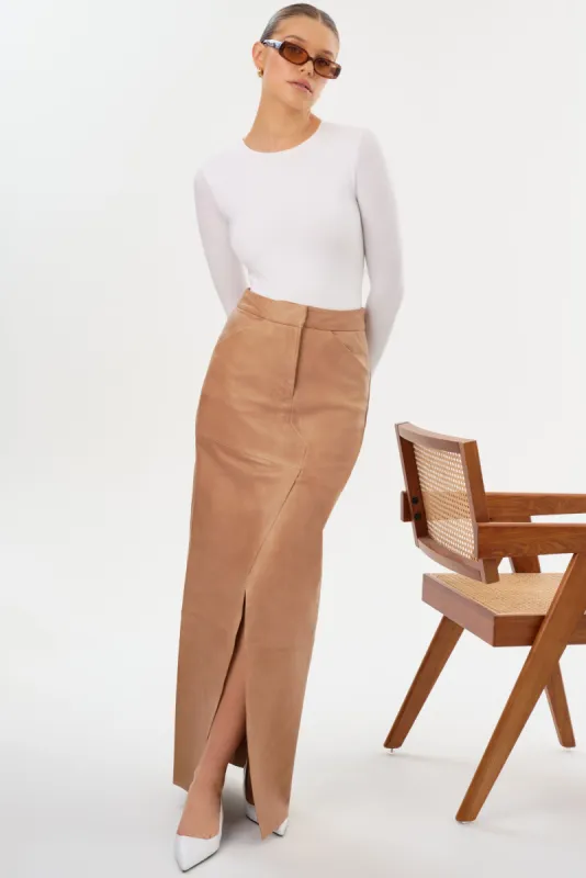 MARIETTE | Leather Maxi Skirt sold by LAMARQUE