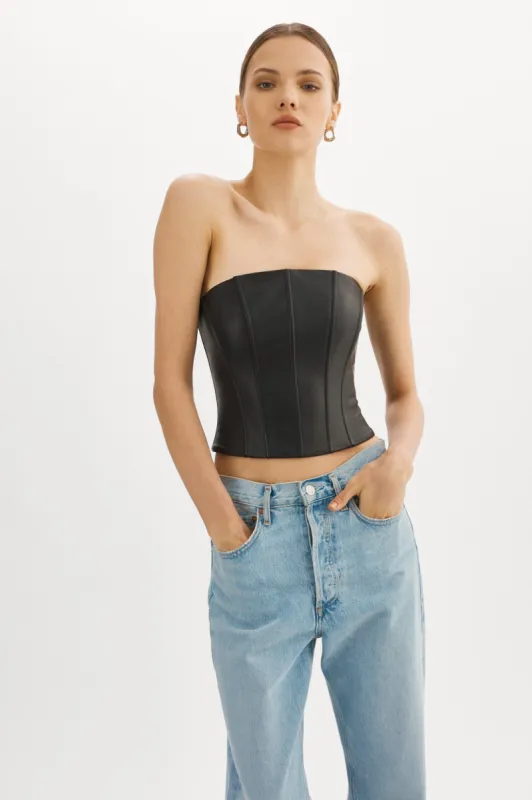 DAVINA | Leather Bustier made by LAMARQUE