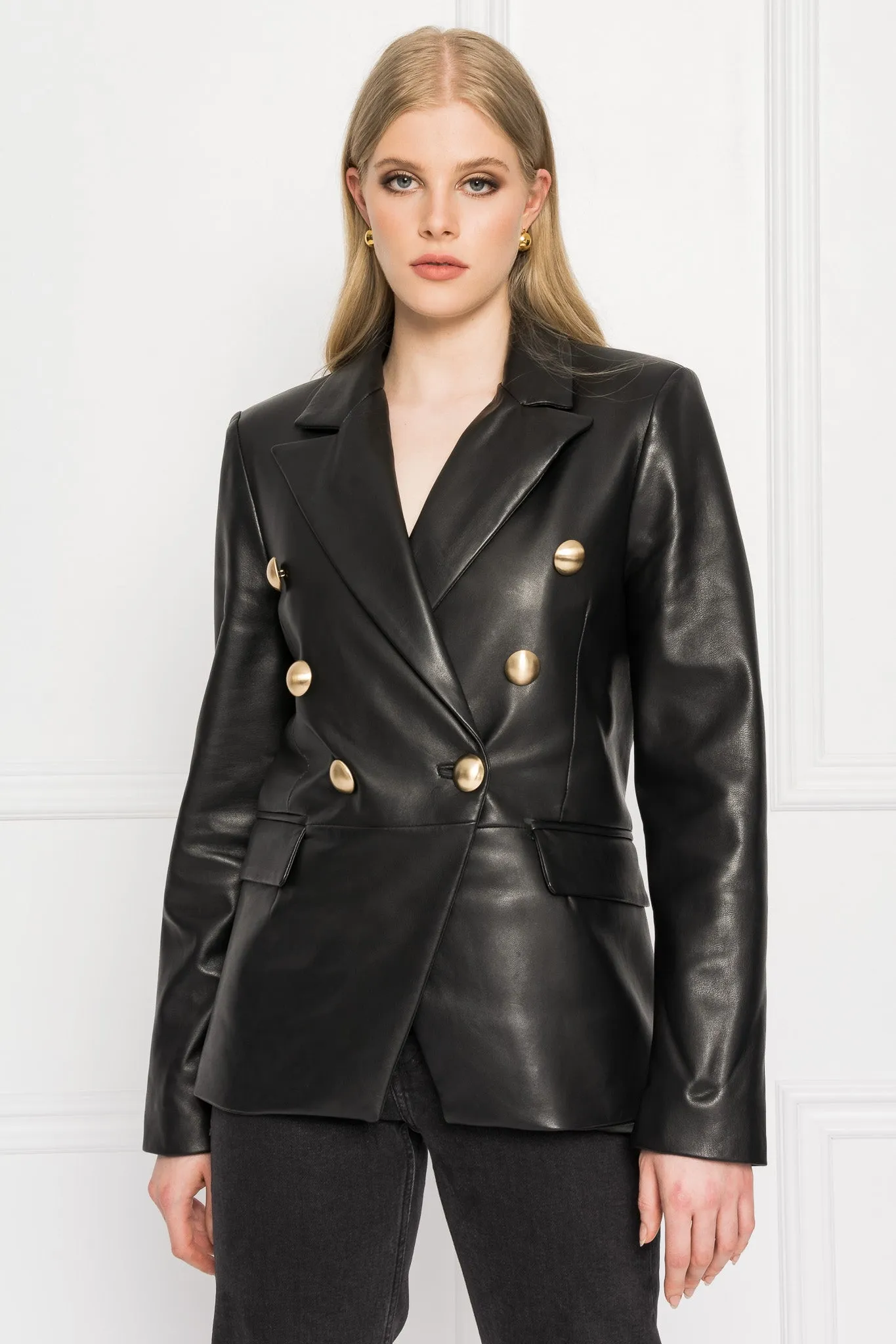CATHERINE Double Breasted Leather Blazer sold by LAMARQUE product image thumbnail 2
