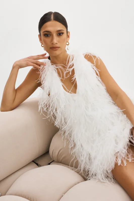 ALENA | Feather Dress sold by La Marque