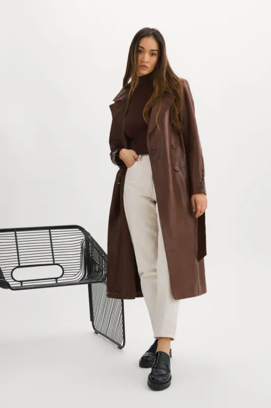 ERMA | Leather Trench Coat sold by La Marque