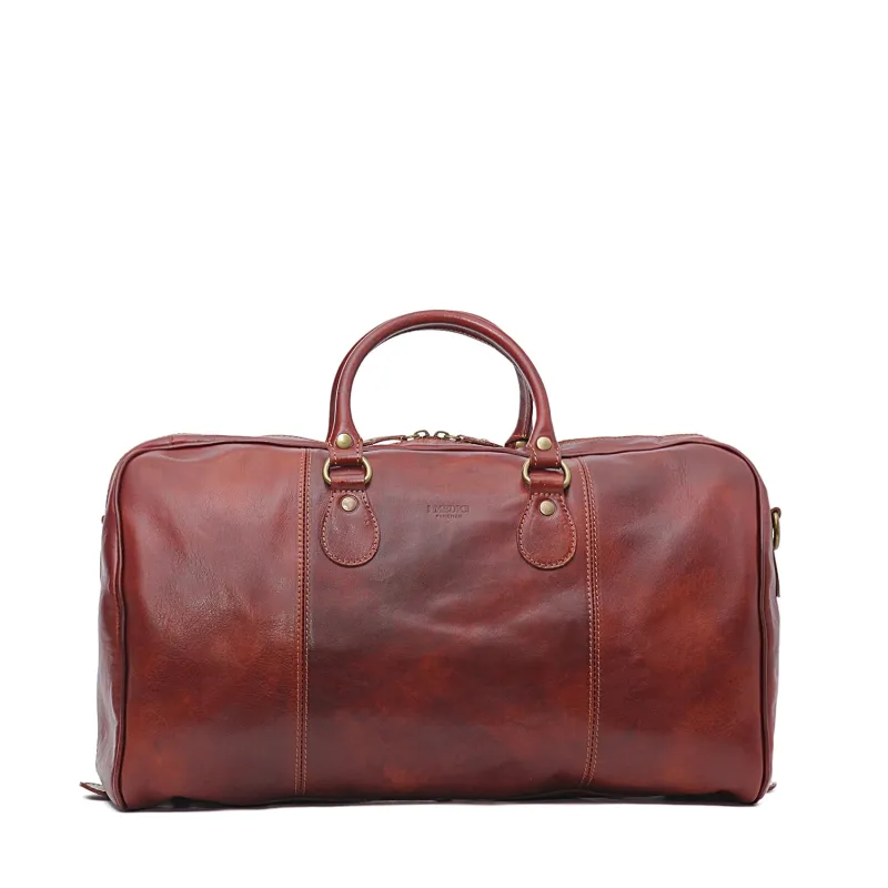 18" Small Italian Leather Duffel Bag, Travel Luggage made by I Medici