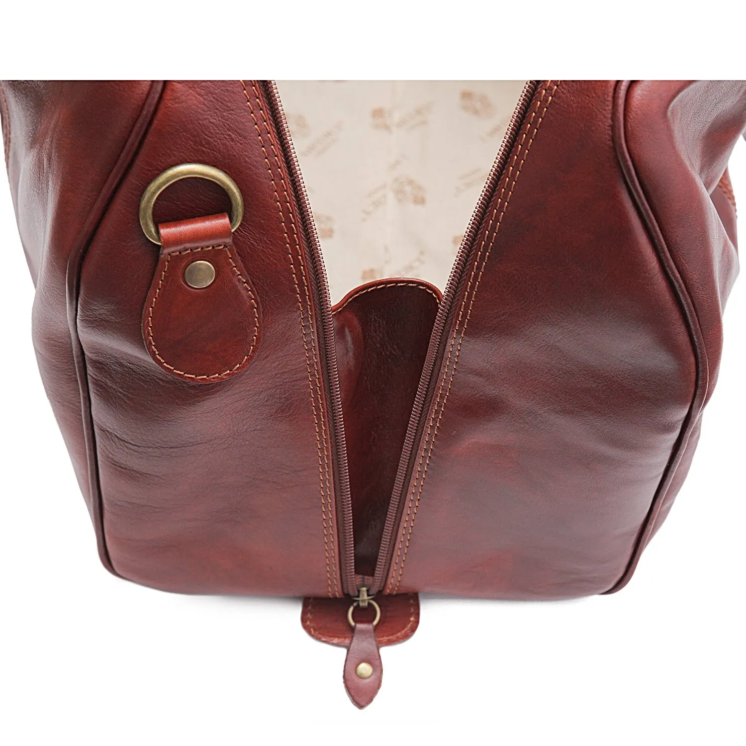 18" Small Italian Leather Duffel Bag, Travel Luggage sold by I Medici product image thumbnail 5