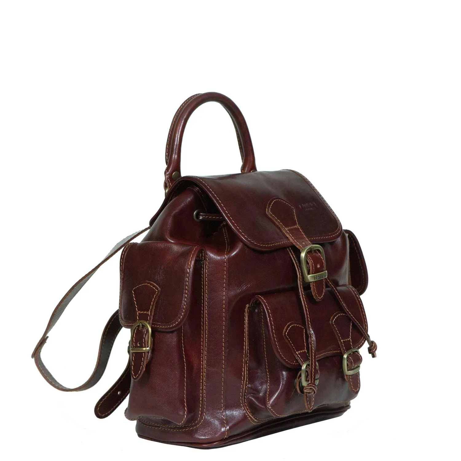 Rugged Elegance Italian Leather Backpack sold by I Medici product image thumbnail 5