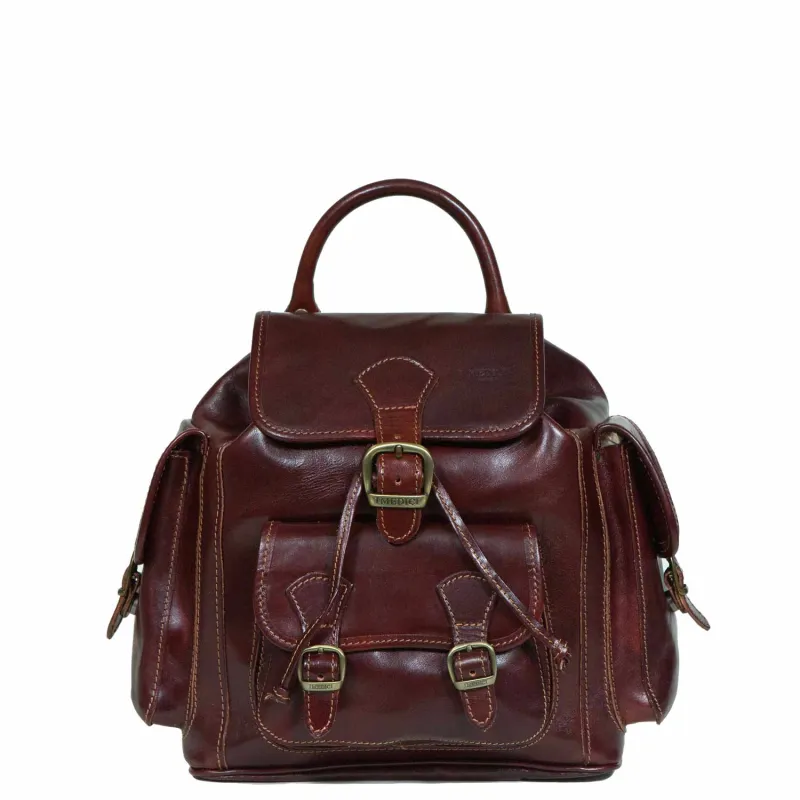Rugged Elegance Italian Leather Backpack made by I Medici
