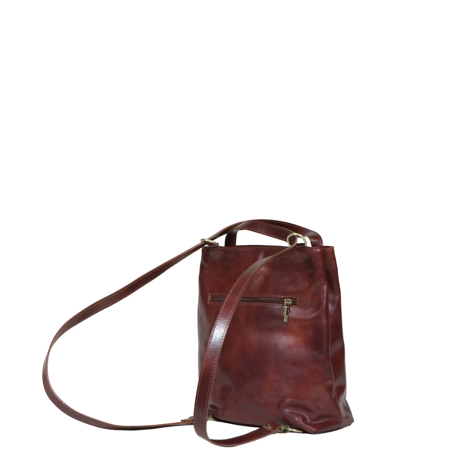 CARINO Leather Tote Bag, Italian Womens Backpack, Handbag sold by I Medici product image thumbnail 3