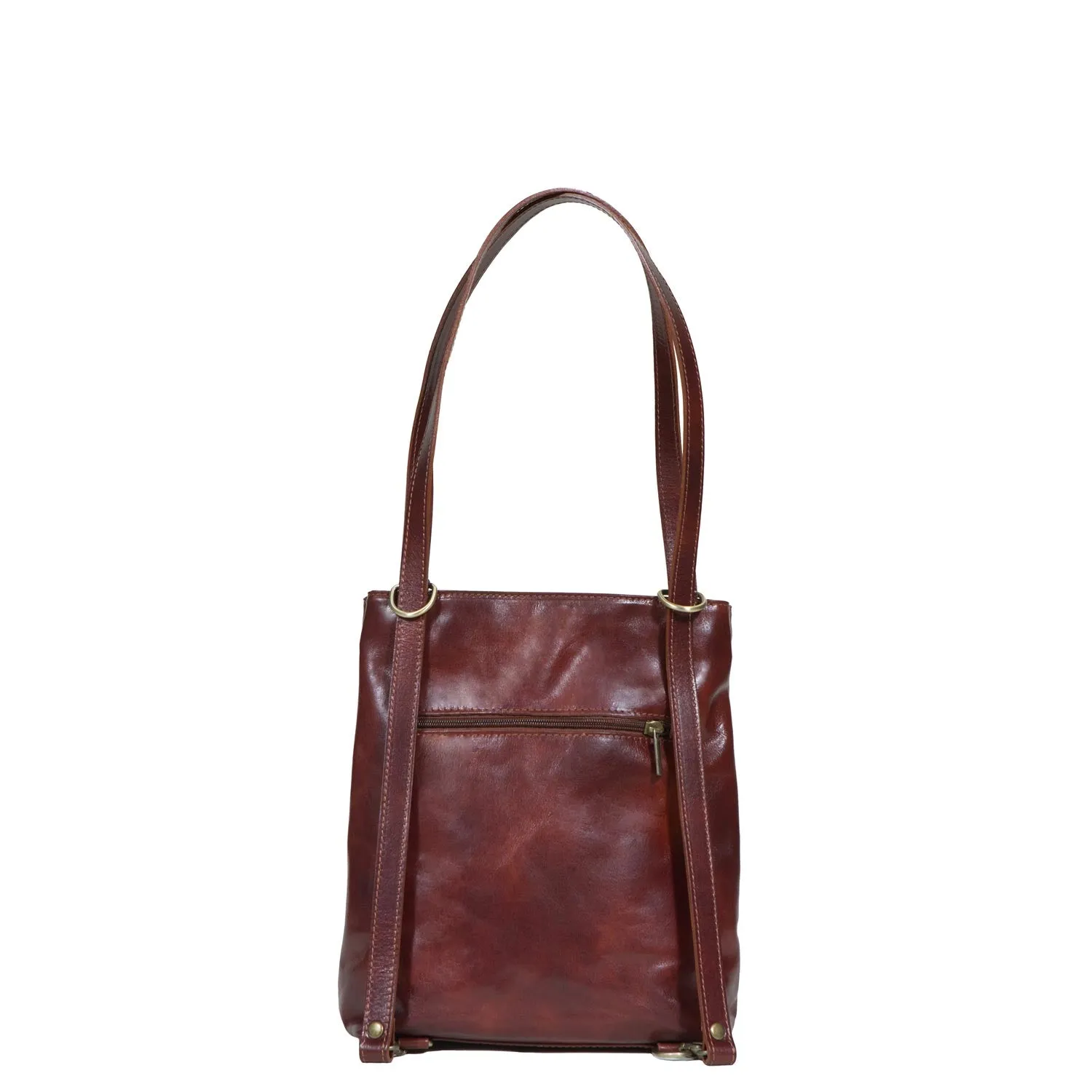 CARINO Leather Tote Bag, Italian Womens Backpack, Handbag sold by I Medici product image thumbnail 4