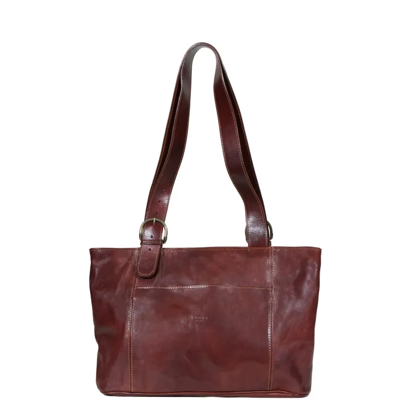 Borsa Shopping Leather Tote Bag made by I Medici