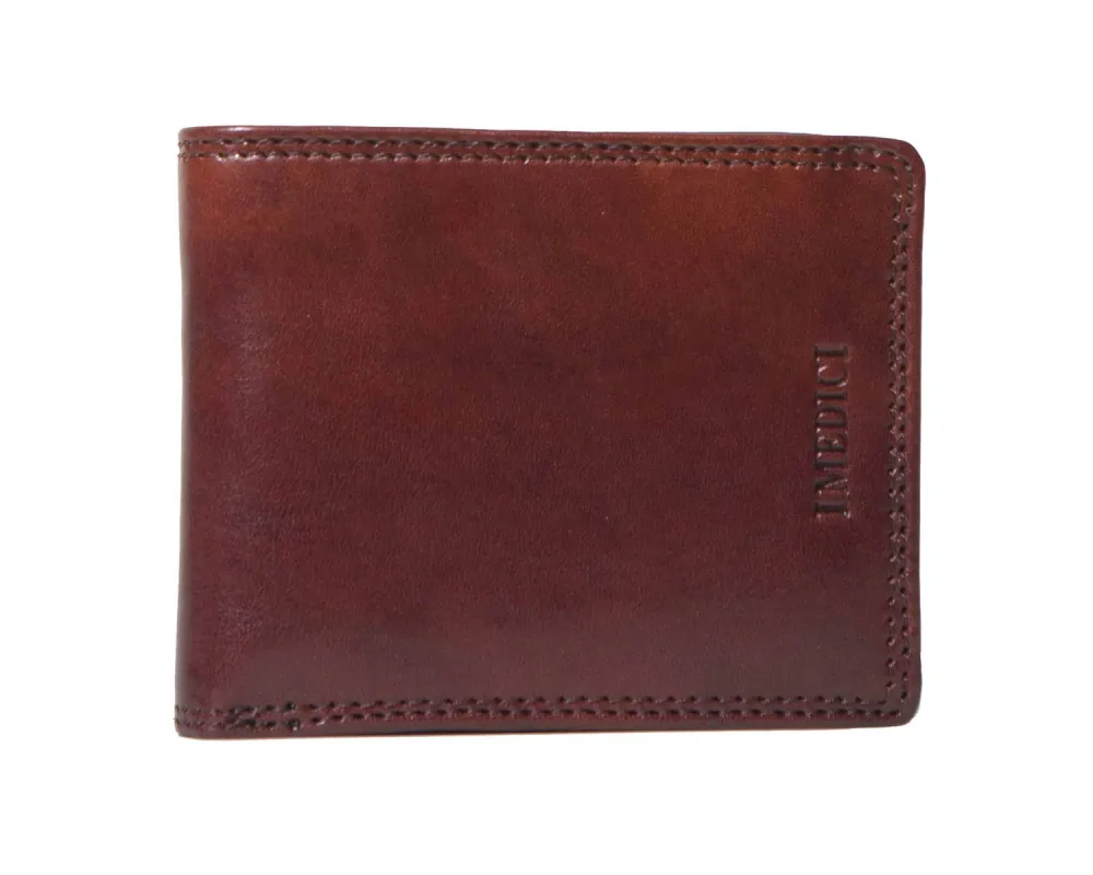 Bifold Mens Wallet With Card Pockets and ID Window made by I Medici