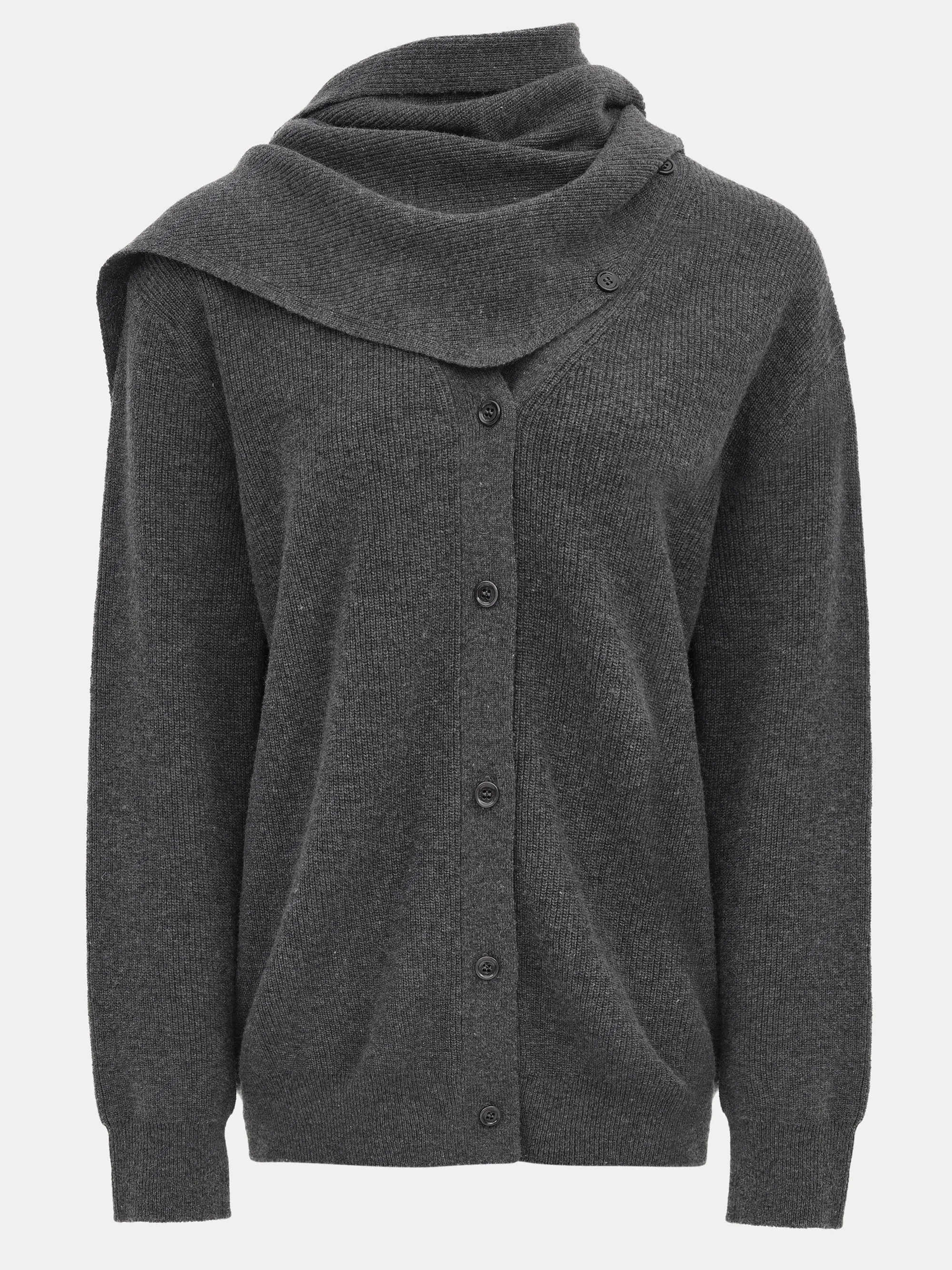 Scarf Button Sweater, Charcoal sold by Source Unknown product image thumbnail 5