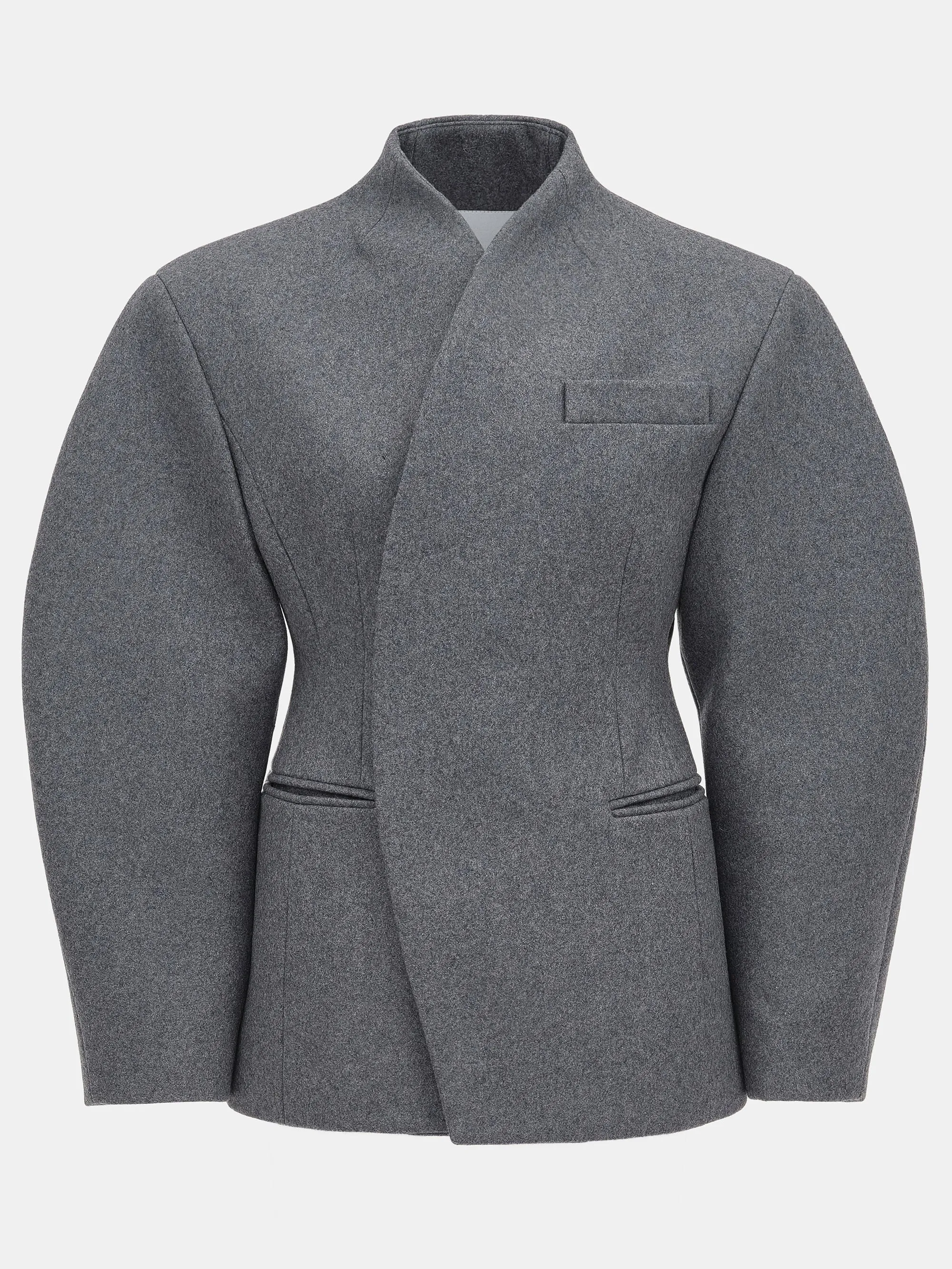 Curved Wool Felt Jacket, Charcoal sold by Source Unknown product image thumbnail 5