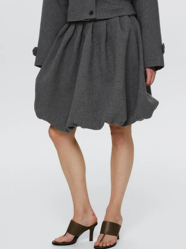Elastic Waist Bubble Skirt, Grey sold by Source Unknown