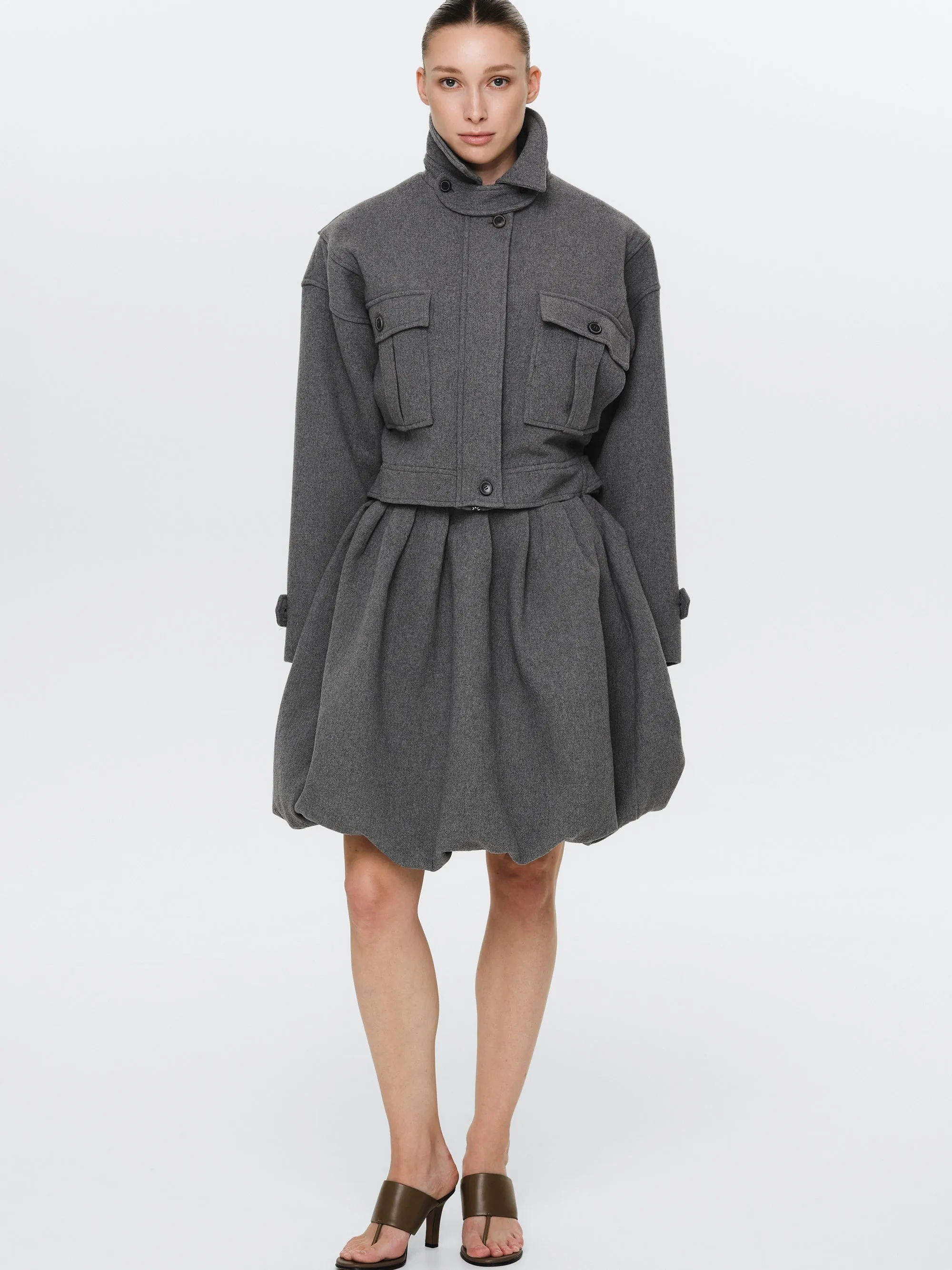 Elastic Waist Bubble Skirt, Grey sold by Source Unknown product image thumbnail 2